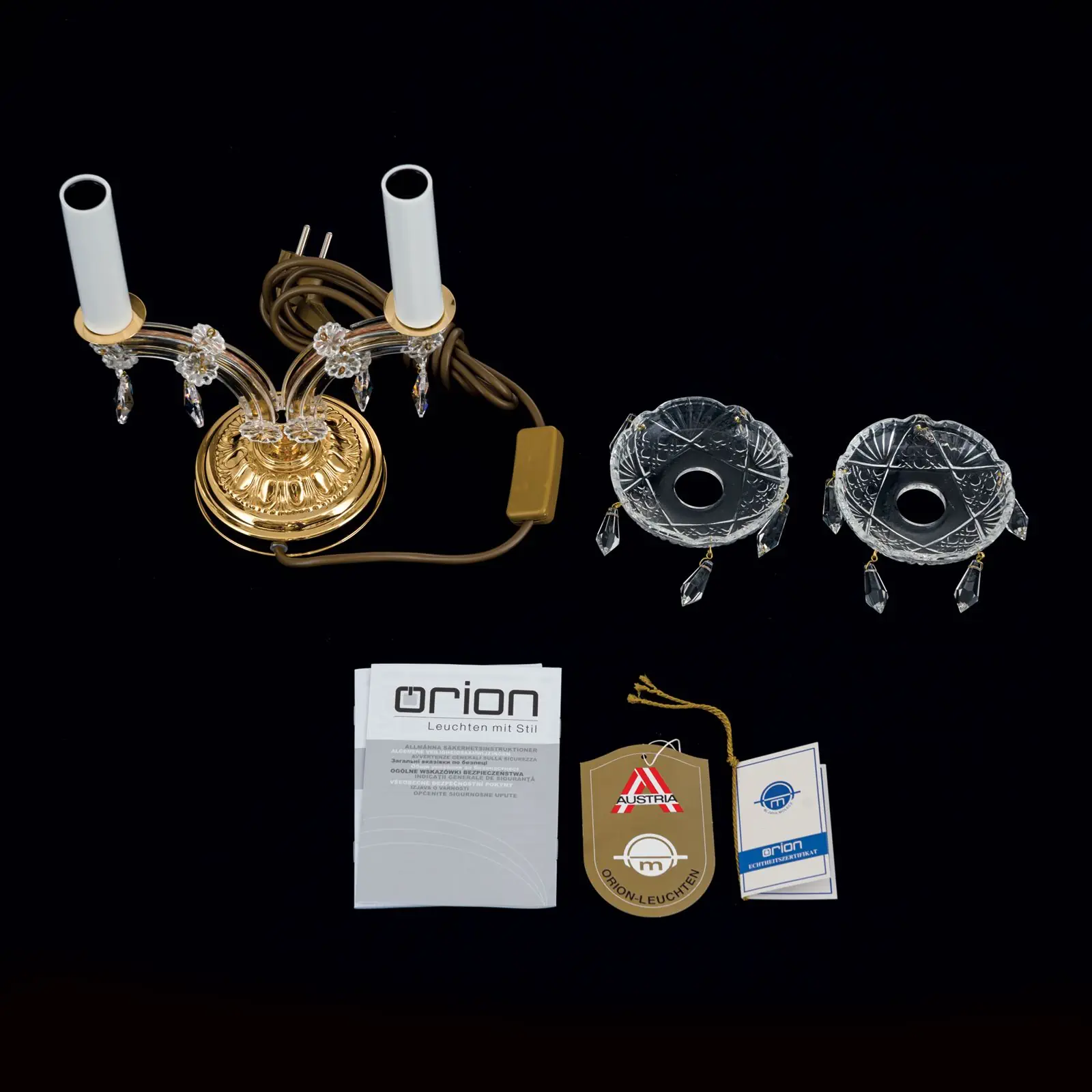 Stona lampa MARIA THERESIA, 2 izvora svetla, zlatna - 8