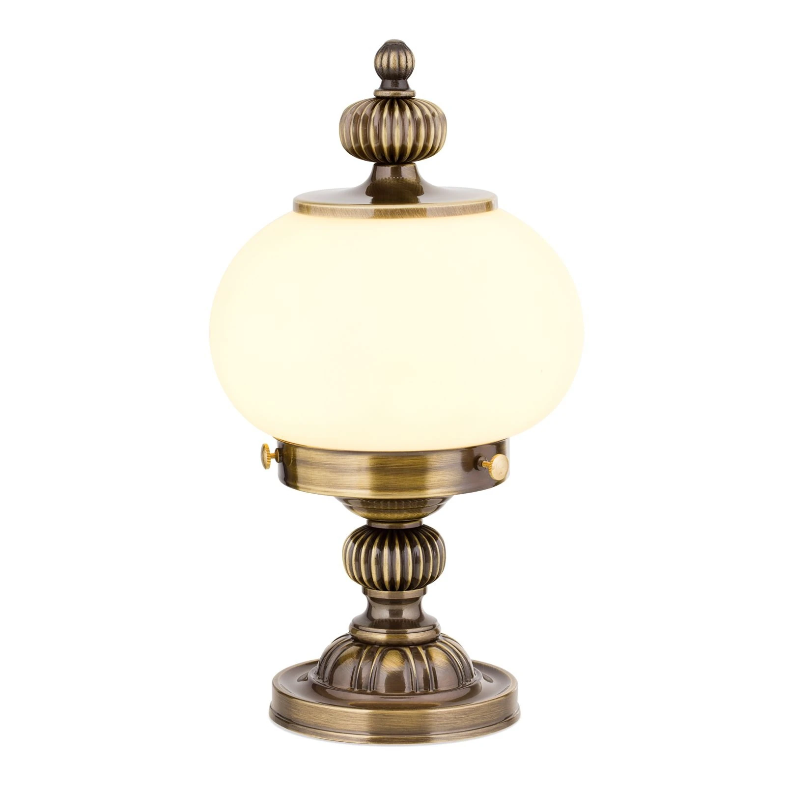 Stona lampa WIENER NOSTALGIE, antik mesing, šampanj staklo - 4