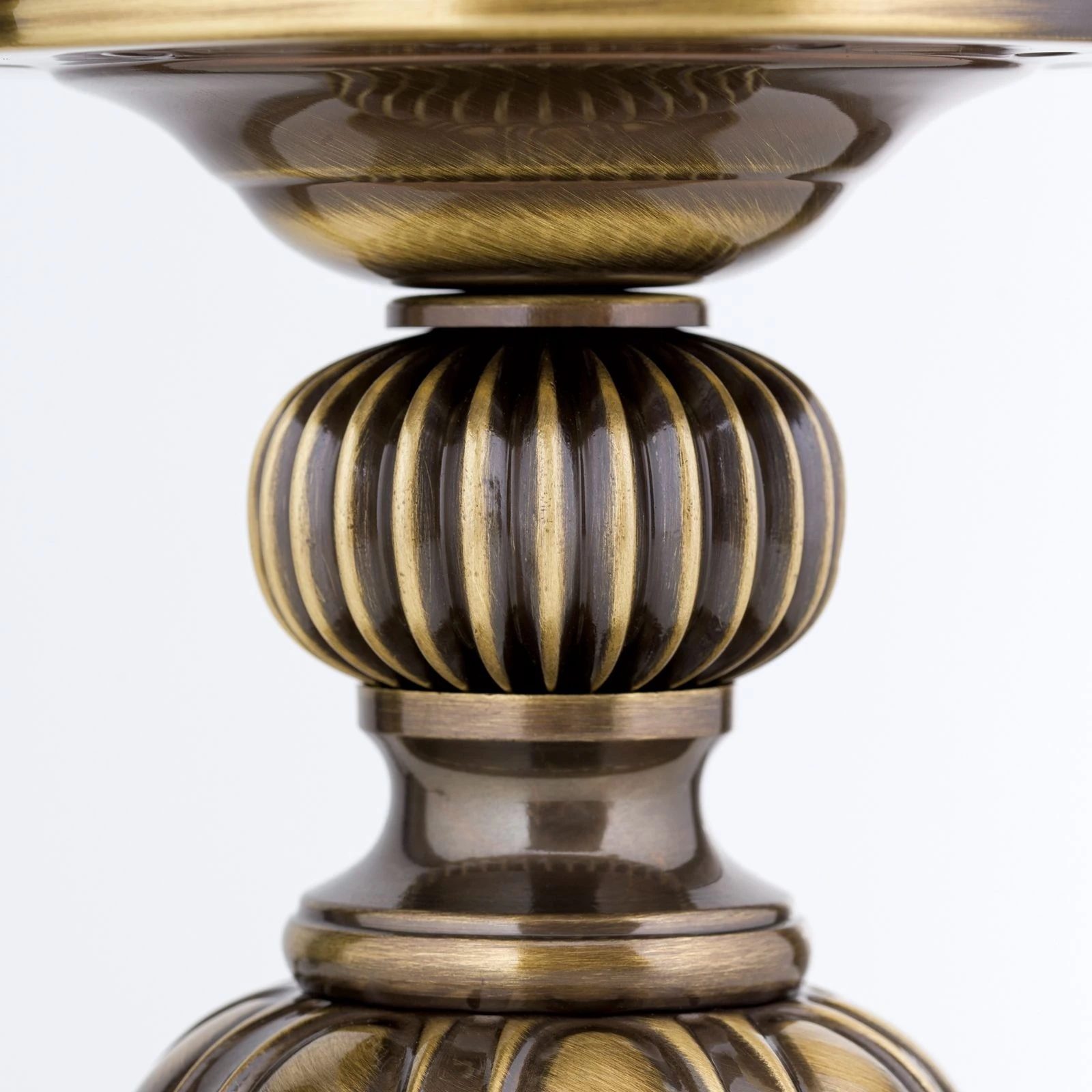 Stona lampa WIENER NOSTALGIE, antik mesing, šampanj staklo - 5