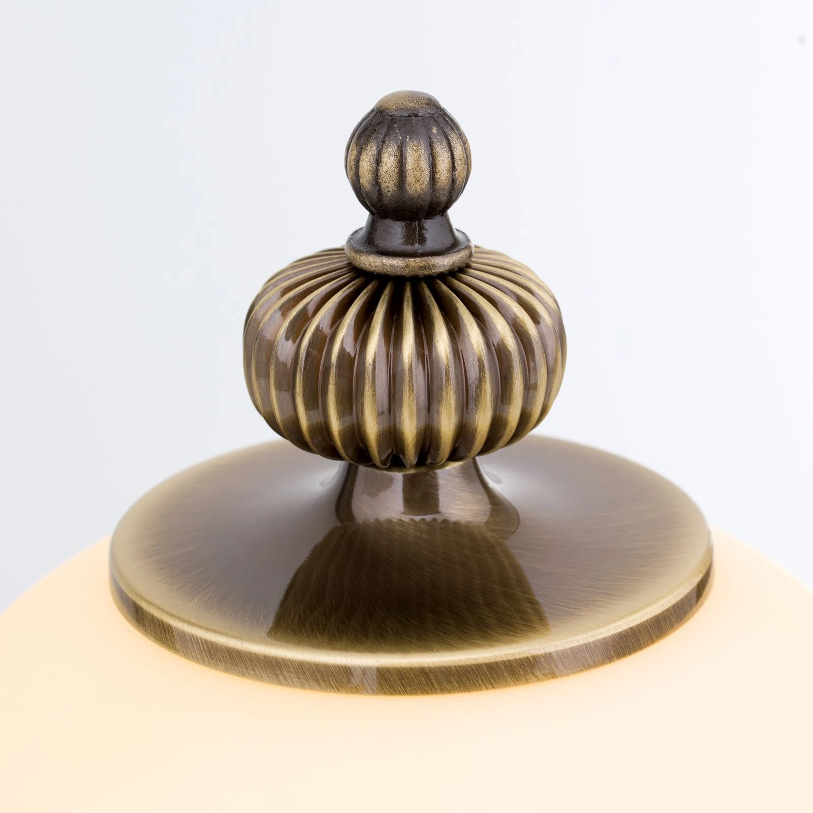 Stona lampa WIENER NOSTALGIE, antik mesing, šampanj staklo - 6