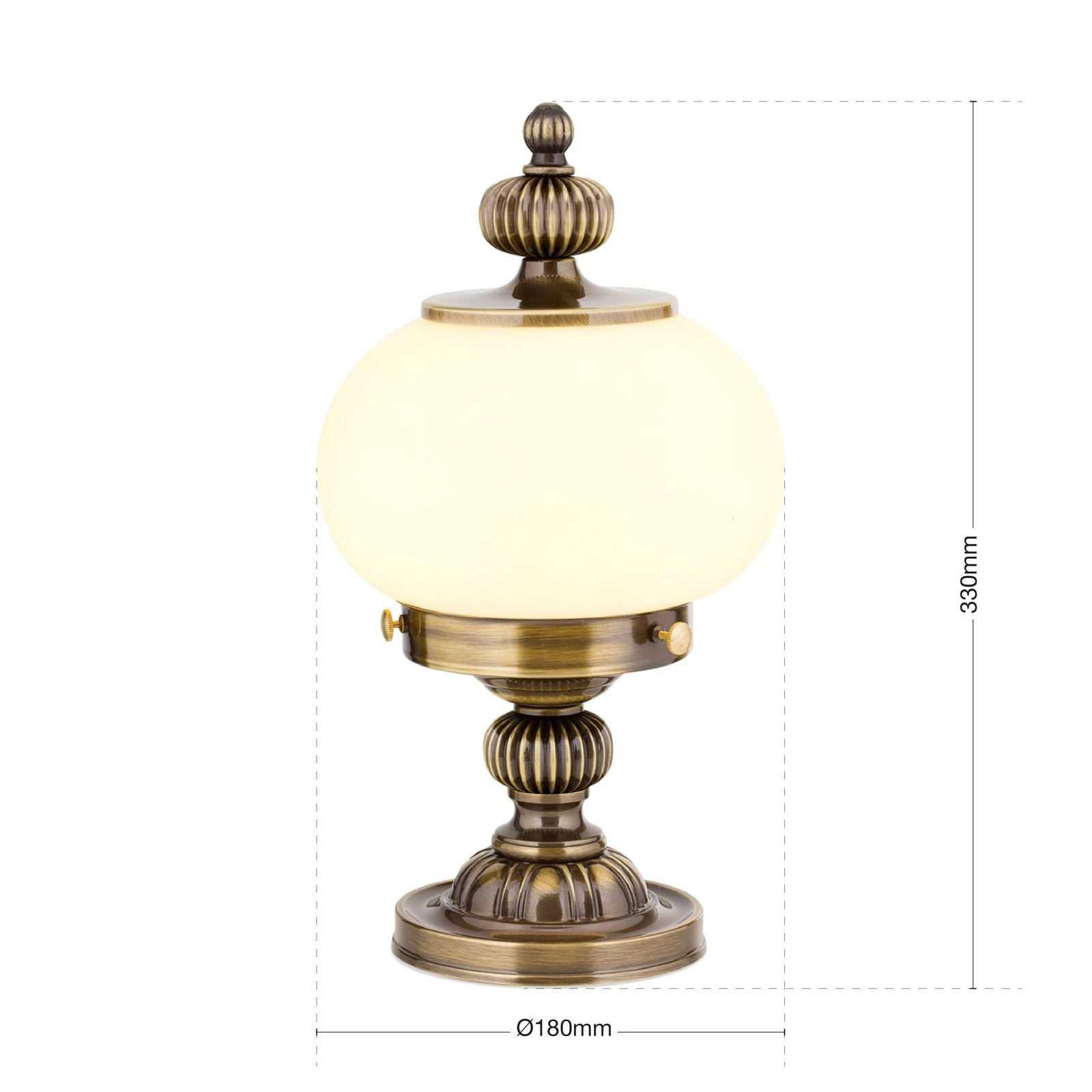 Stona lampa WIENER NOSTALGIE, antik mesing, šampanj staklo - 7