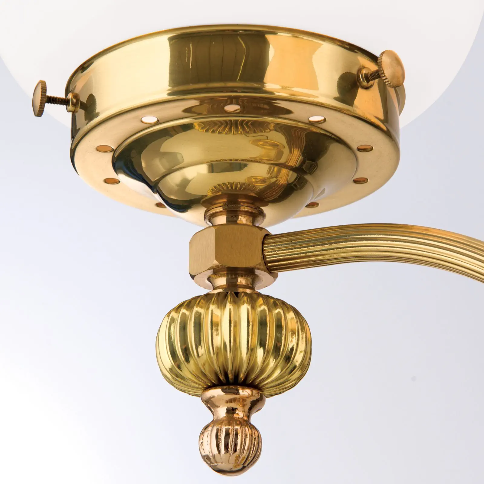 Stona lampa WIENER NOSTALGIE, 3 izvora svetla, sjajni mesing, sa opal mat staklom - 5