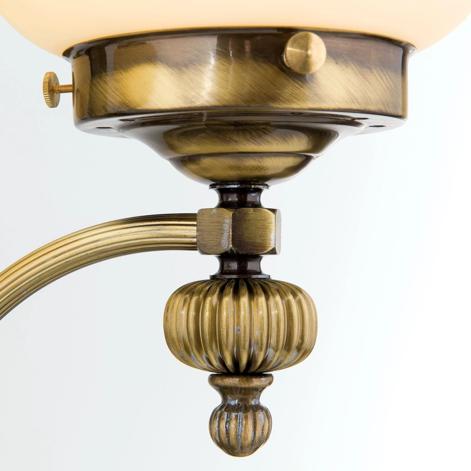 Stona lampa WIENER NOSTALGIE, 3 izvora svetla, antik mesing, šampanj staklo - 6