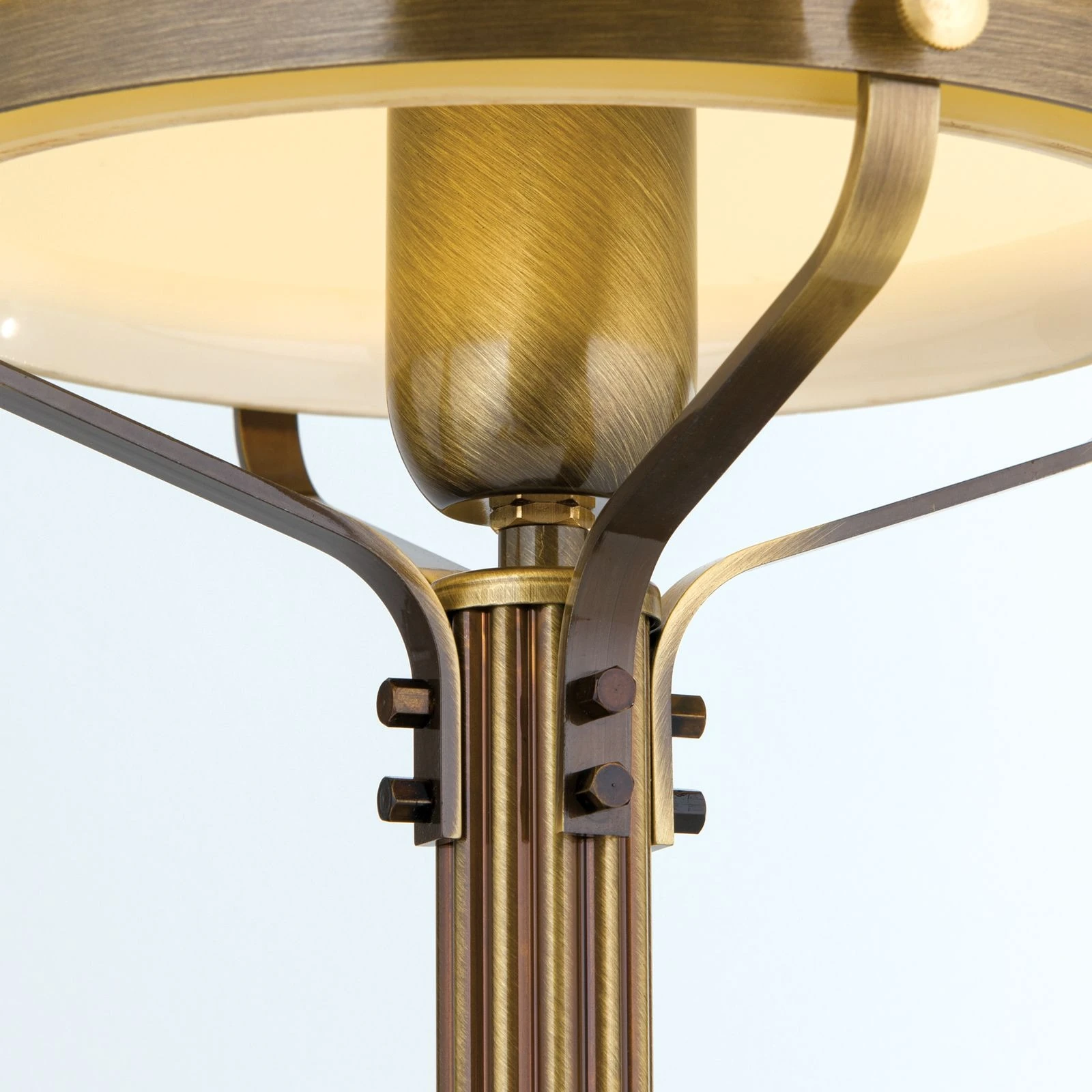 Stona lampa WIENER NOSTALGIE, H62 cm, antik mesing, šampanj staklo - 6