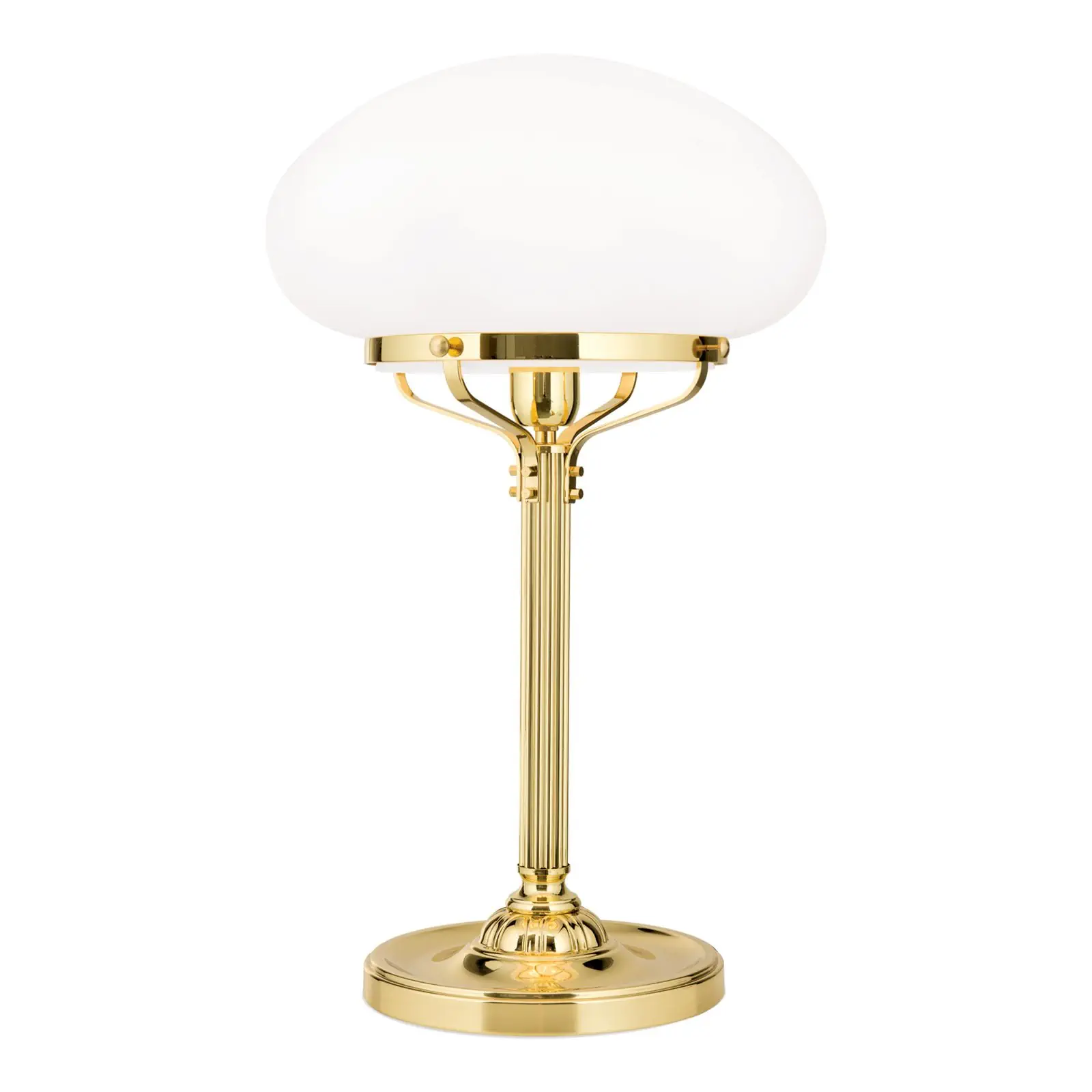 Stona lampa WIENER NOSTALGIE, sjajni mesing, sa opal mat staklom, H62cm - 4