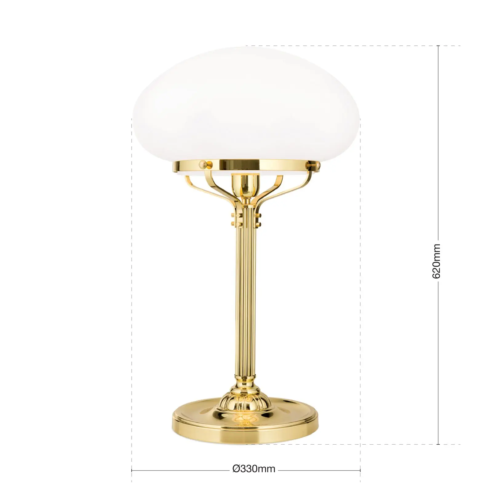 Stona lampa WIENER NOSTALGIE, sjajni mesing, sa opal mat staklom, H62cm - 7