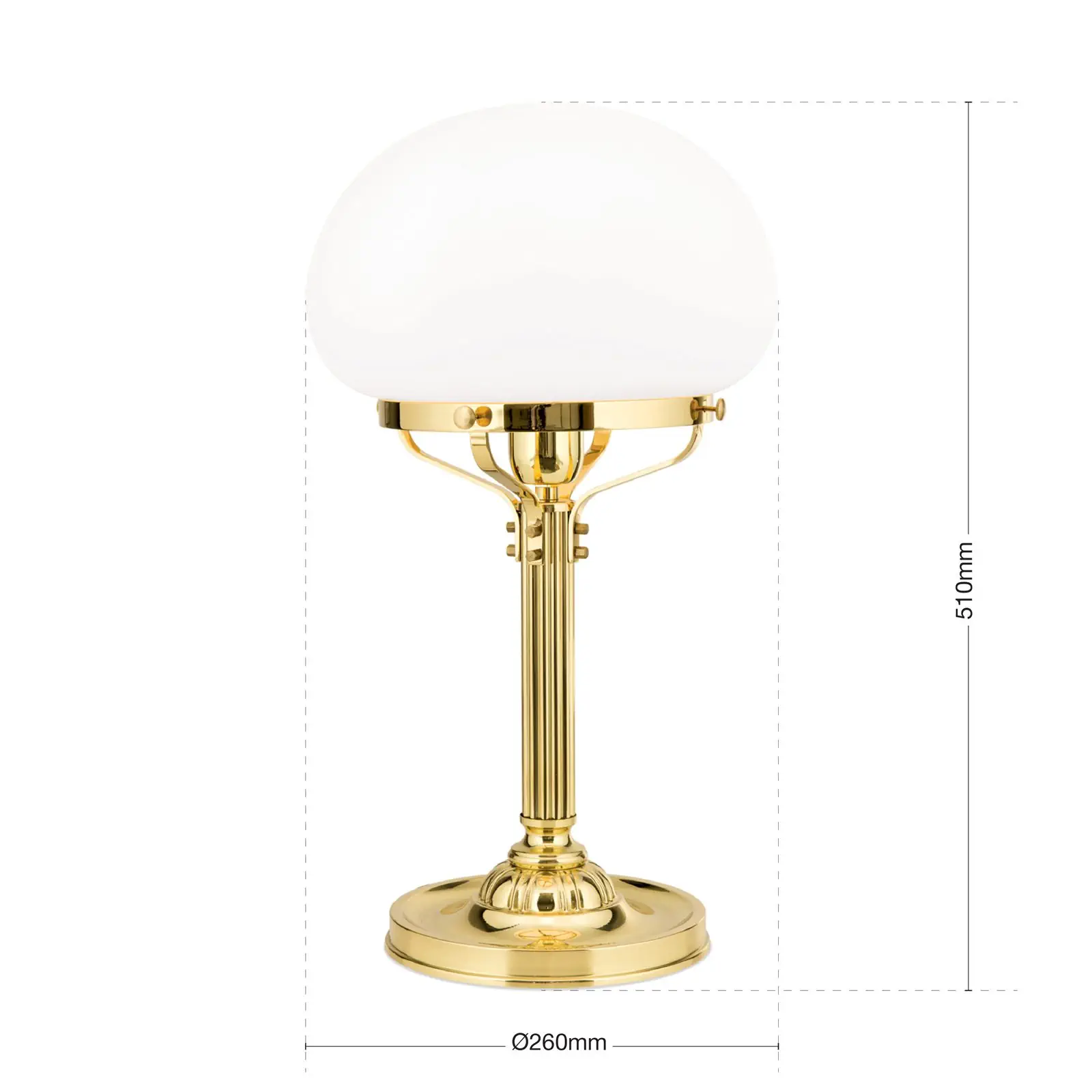 Stočna lampa WIENER NOSTALGIE, sjajni mesing, sa opal mat staklom, H51cm - 7