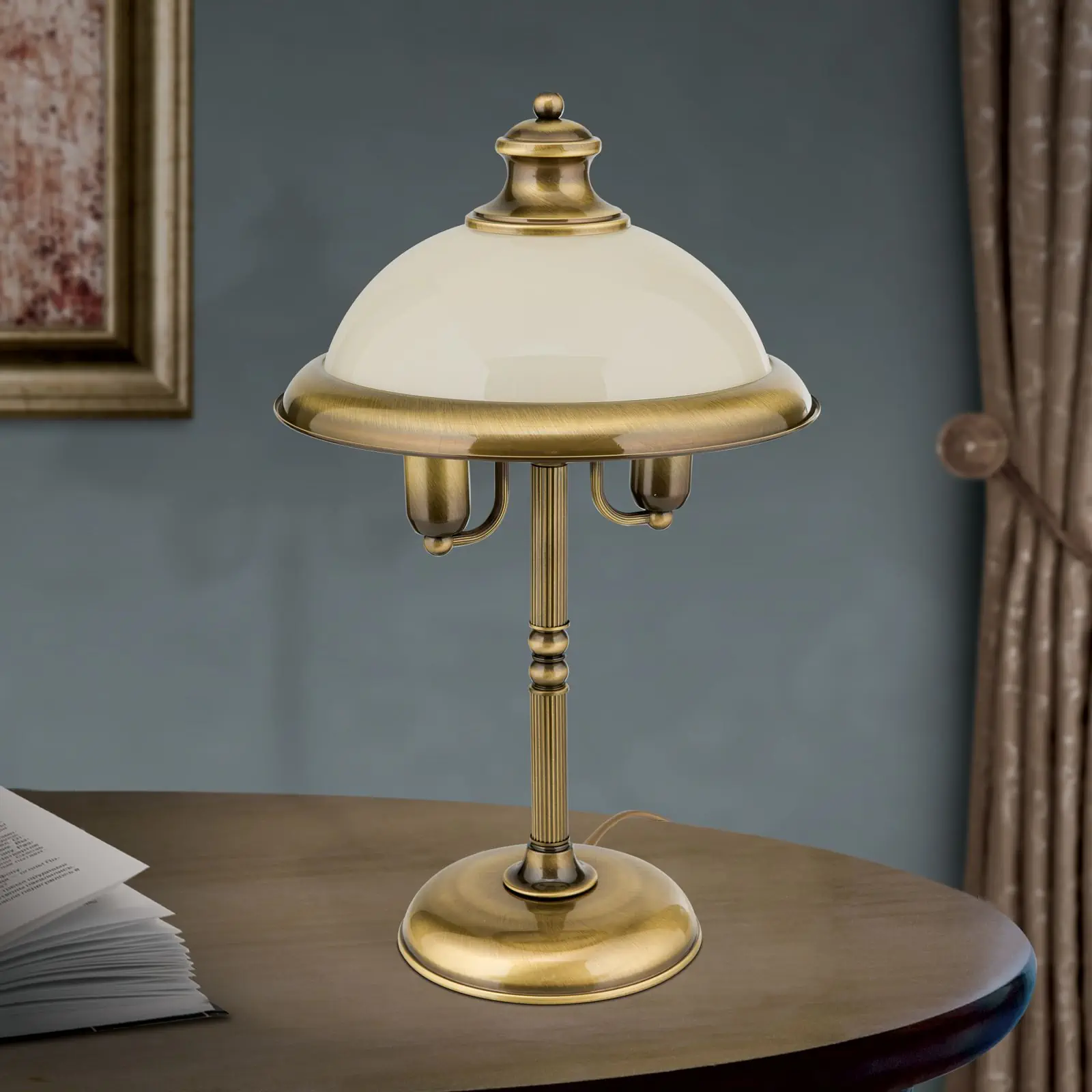 Stona lampa AUSTRIAN OLD LAMP, 2 izvora svetla, patina, H 55 cm - 3