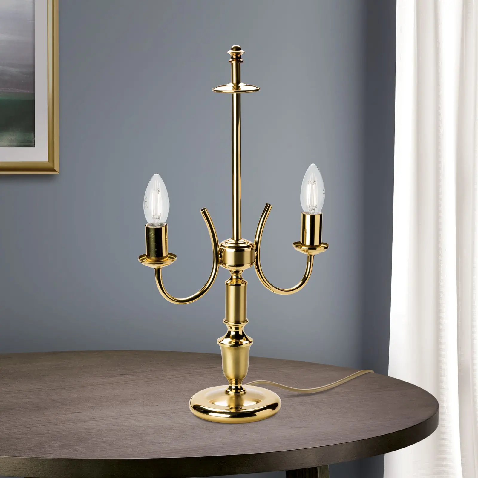 Postolje stone lampe, mat mesing, bez abažura, visina 45 cm - 2