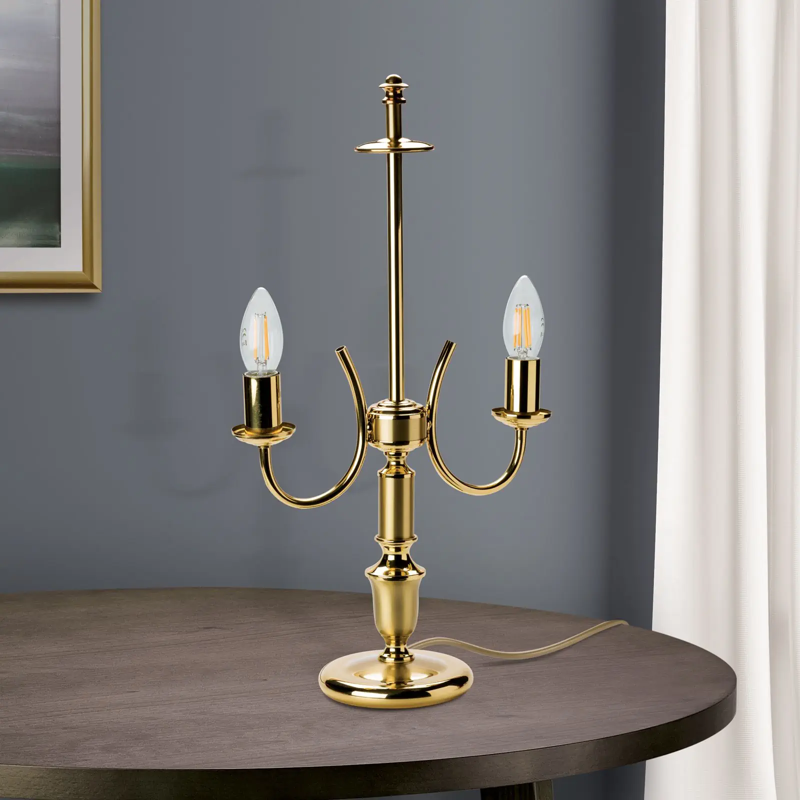 Postolje stone lampe, mat mesing, bez abažura, visina 45 cm - 3