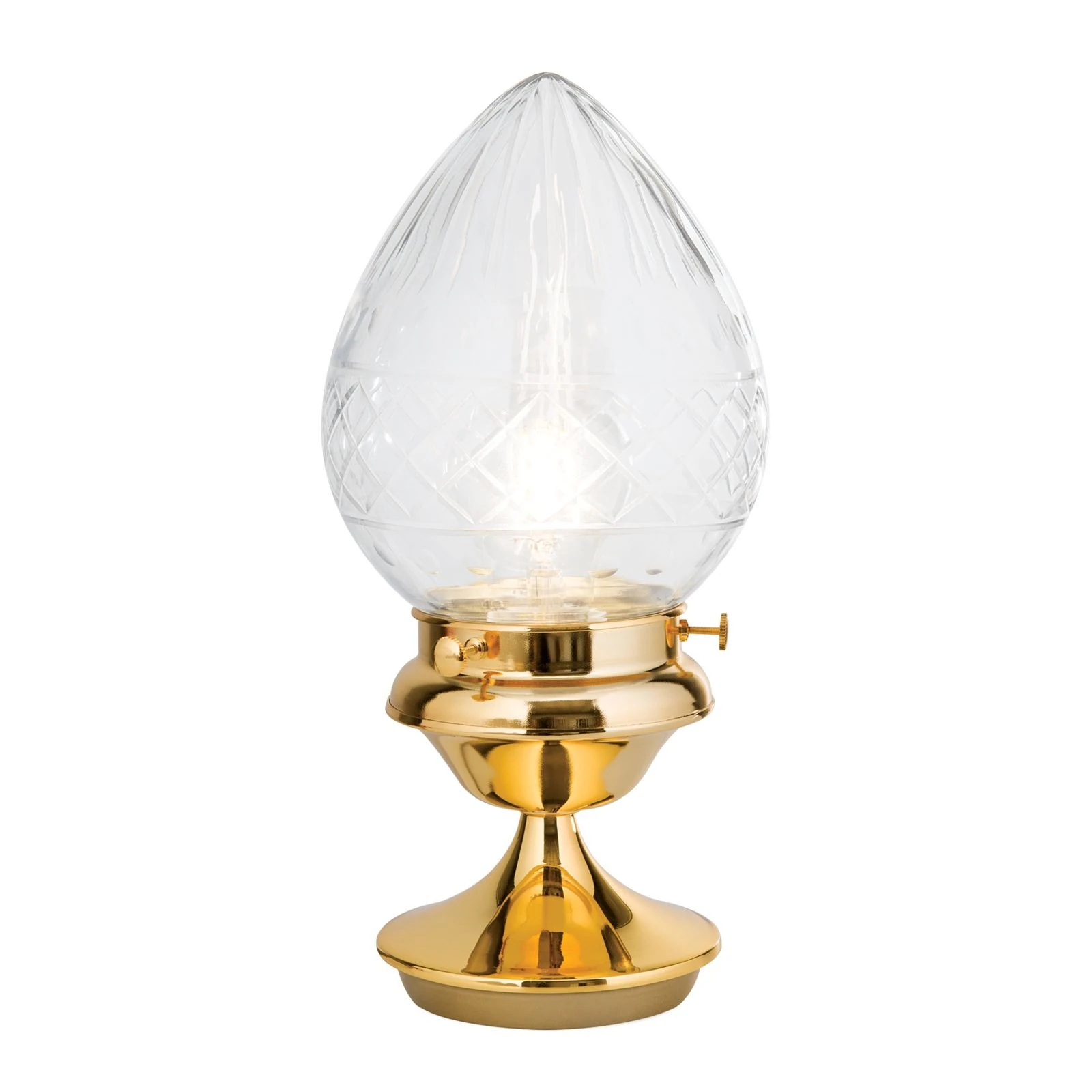 Stona lampa BUDAPEST, mala, 24-karatno pozlaćena, sa prozirnim sečenim staklima - 4