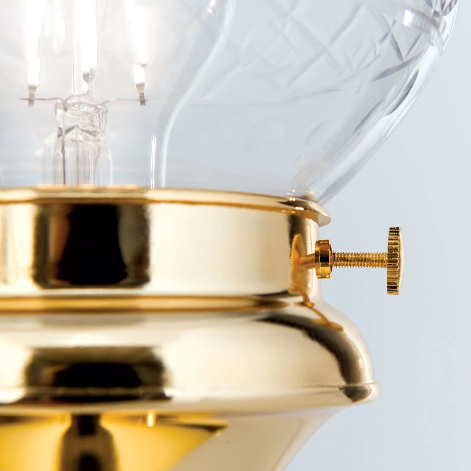 Stona lampa BUDAPEST, mala, 24-karatno pozlaćena, sa prozirnim sečenim staklima - 6