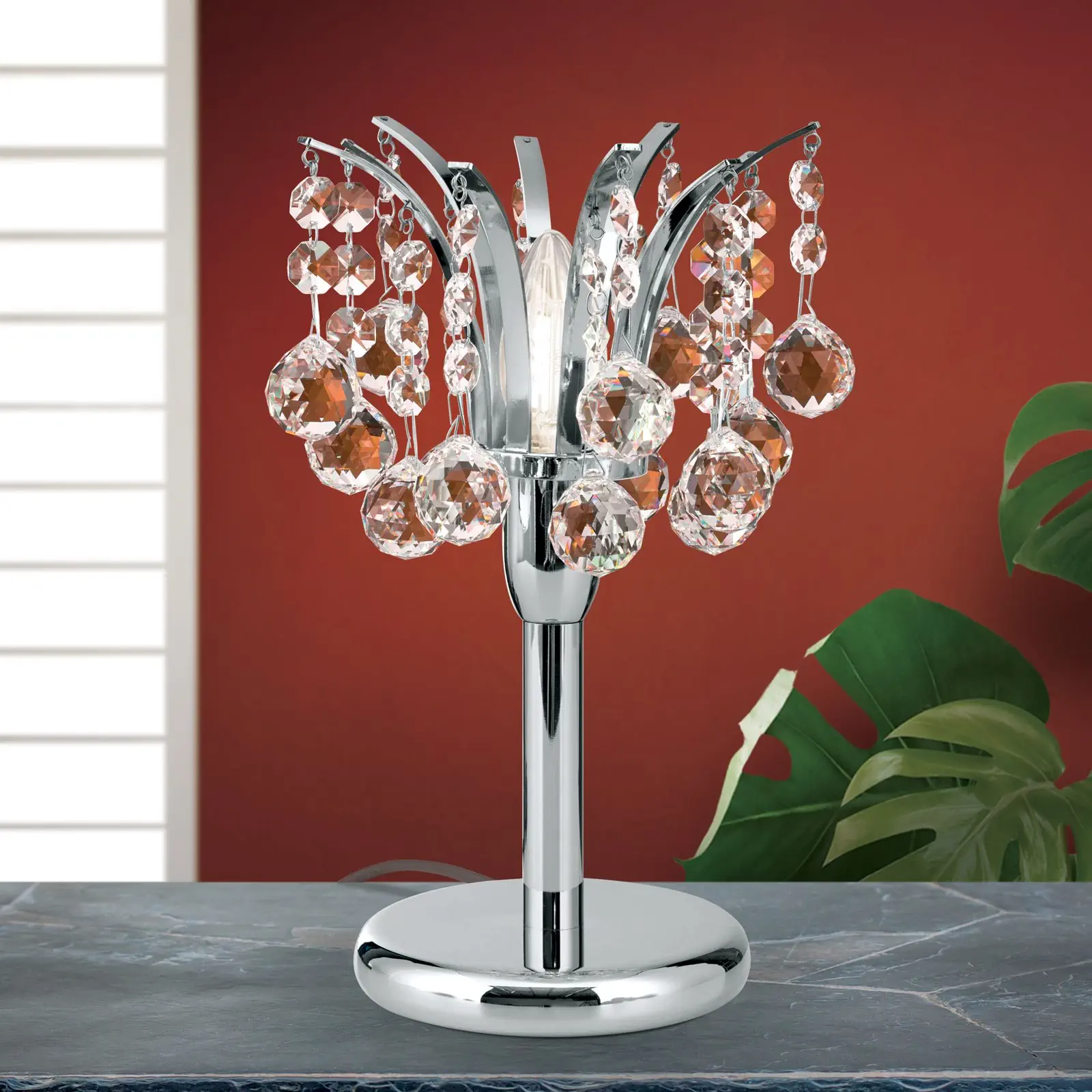 Stona lampa KRISTALL KLASSISCH, hrom, 28 cm - 1