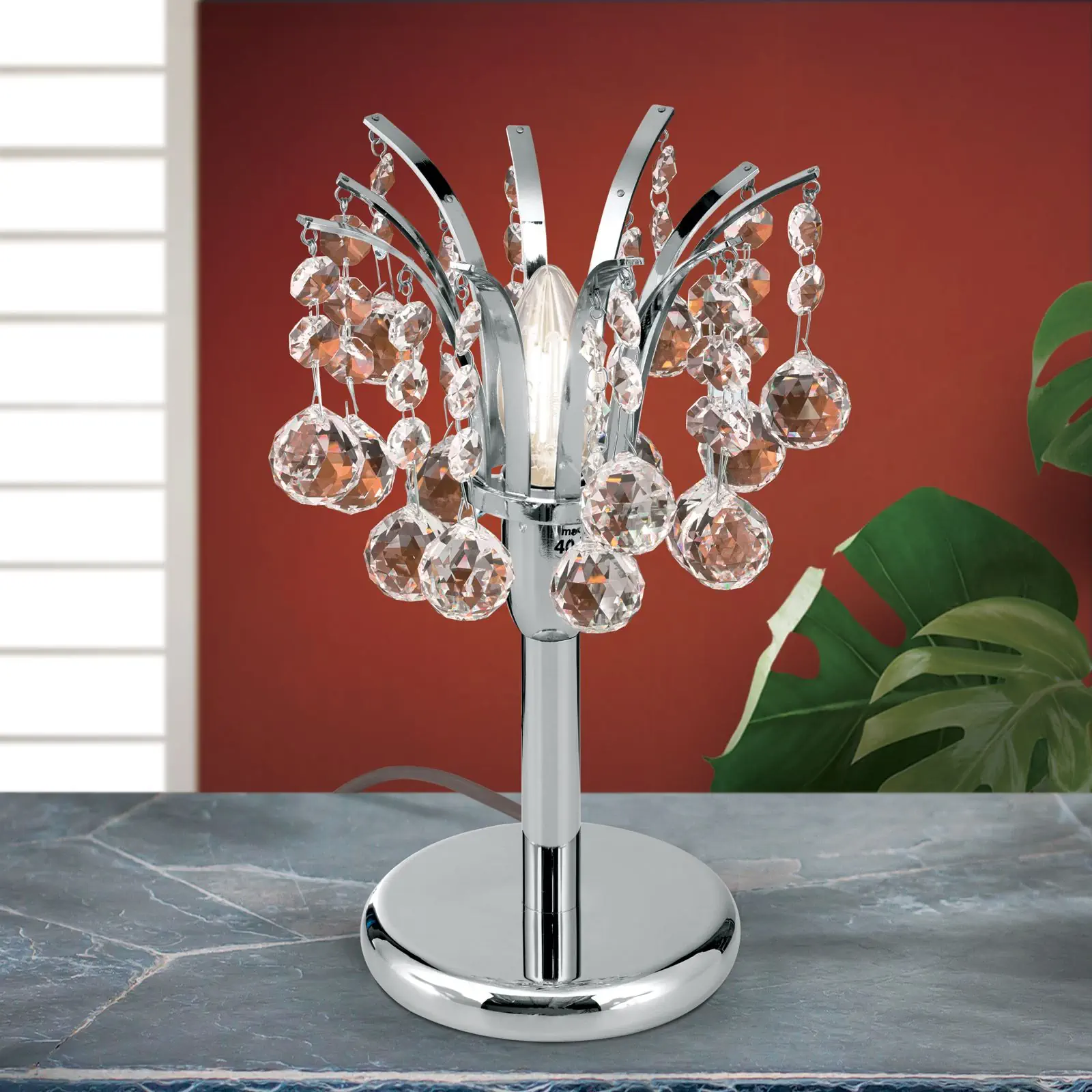 Stona lampa KRISTALL KLASSISCH, hrom, 28 cm - 2