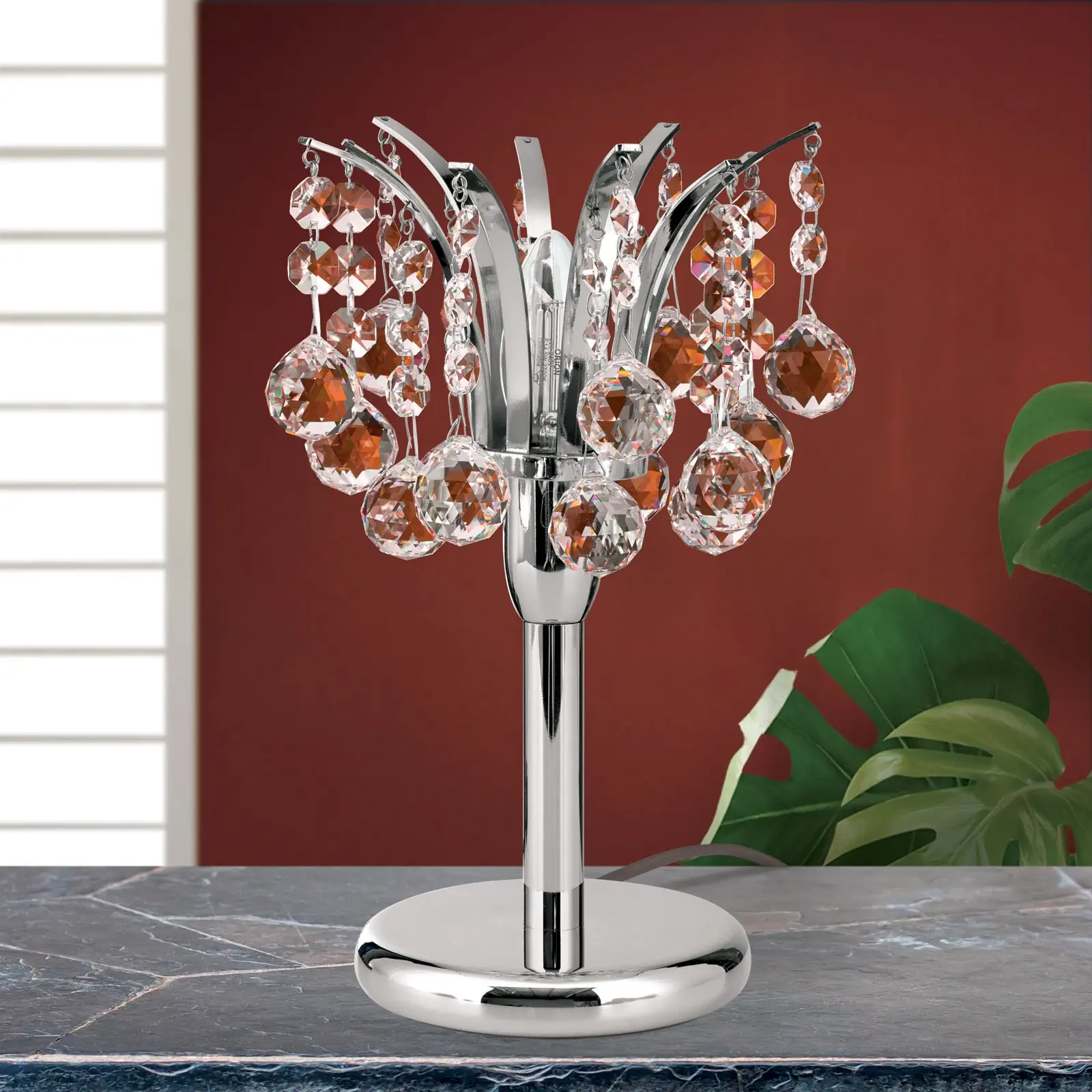 Stona lampa KRISTALL KLASSISCH, hrom, 28 cm - 3