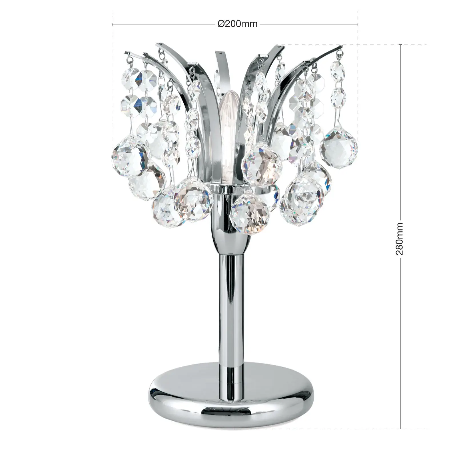 Stona lampa KRISTALL KLASSISCH, hrom, 28 cm - 7