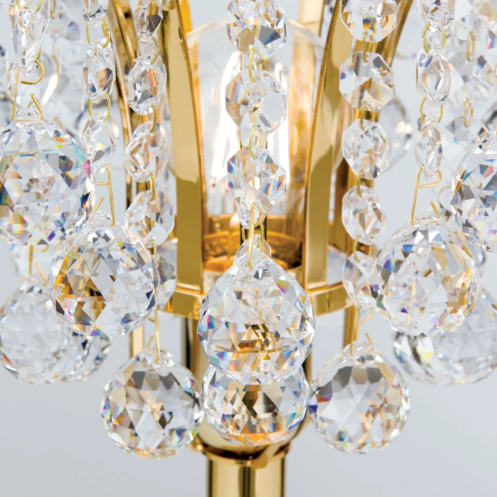 Stona lampa KRISTALL KLASSISCH, 1 izvor svetla, 24-karatno pozlaćeno, prozirno kristalno staklo, visina 45 cm - 6