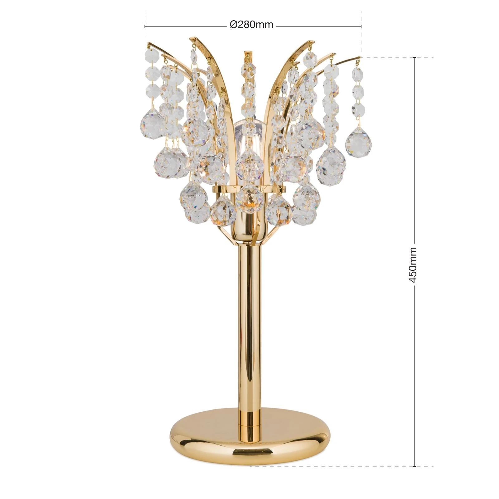 Stona lampa KRISTALL KLASSISCH, 1 izvor svetla, 24-karatno pozlaćeno, prozirno kristalno staklo, visina 45 cm - 7