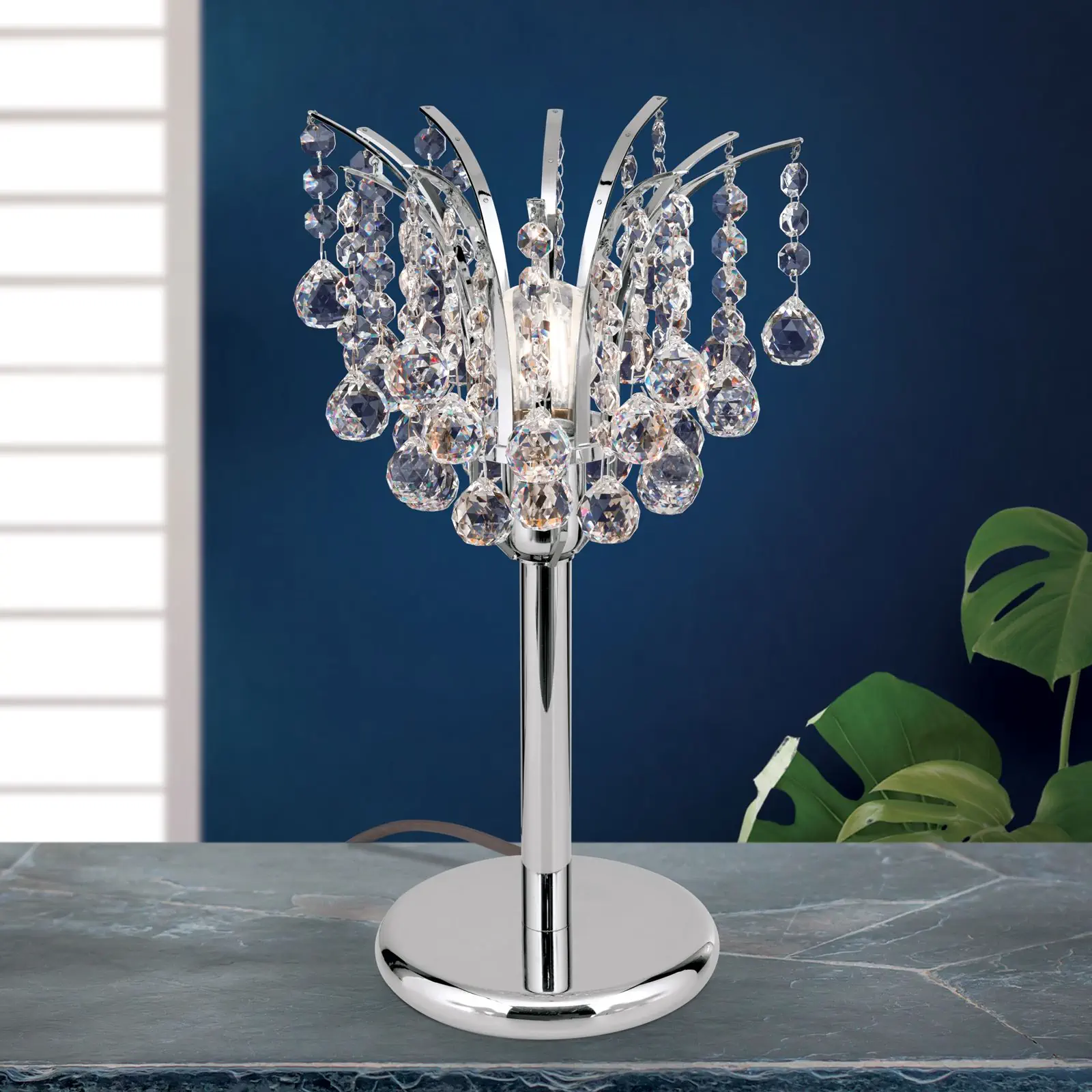 Stona lampa KRISTALL KLASSISCH, hrom, 48 cm - 2