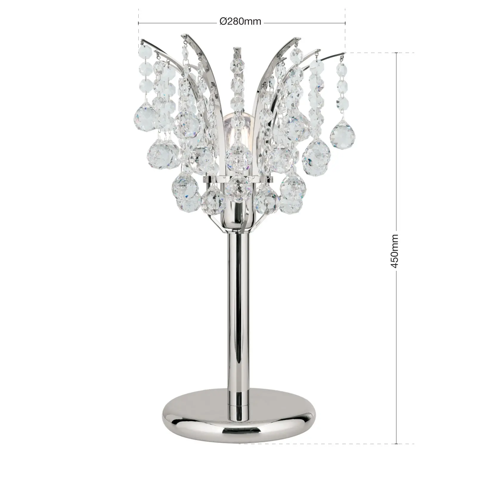 Stona lampa KRISTALL KLASSISCH, hrom, 48 cm - 7