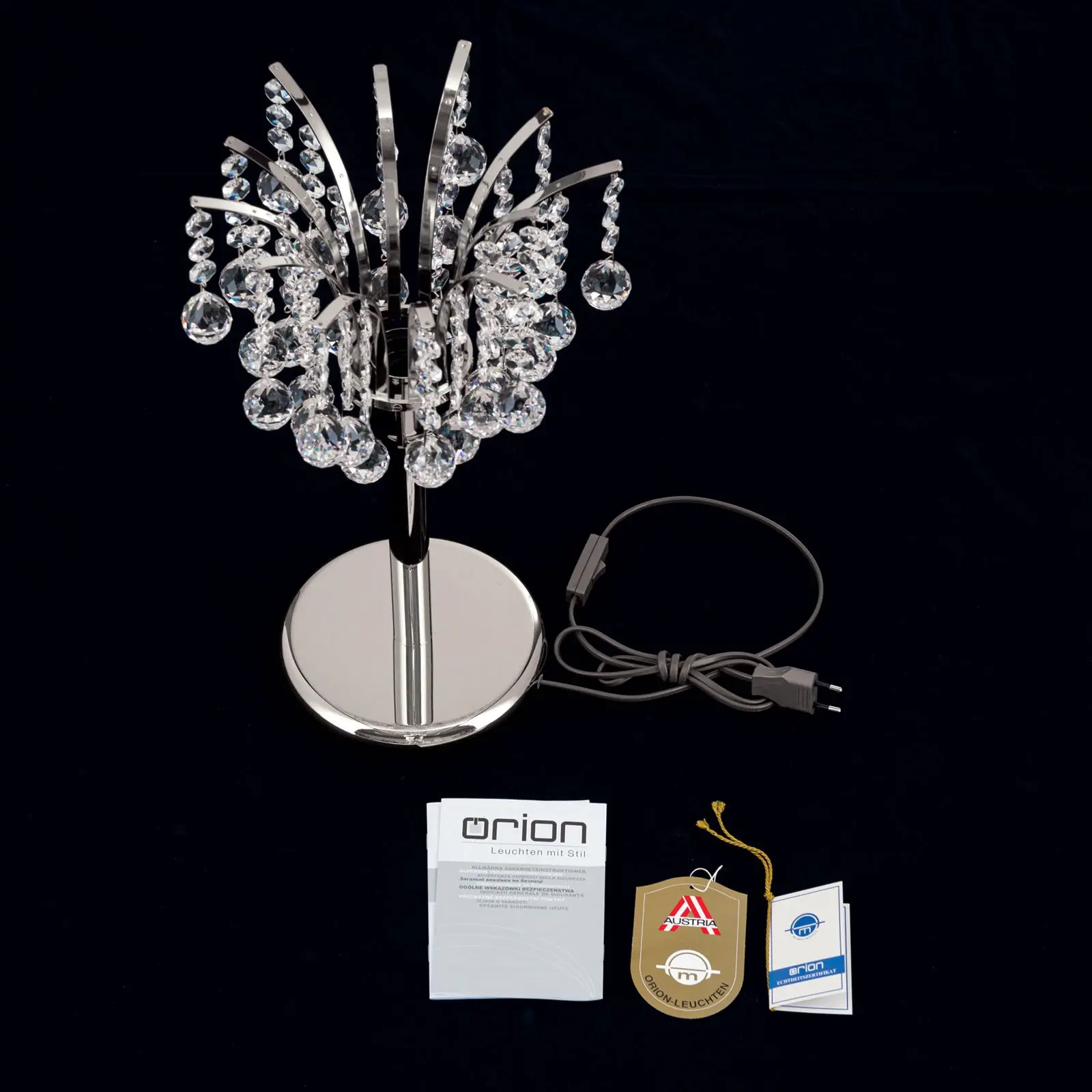 Stona lampa KRISTALL KLASSISCH, hrom, 48 cm - 8