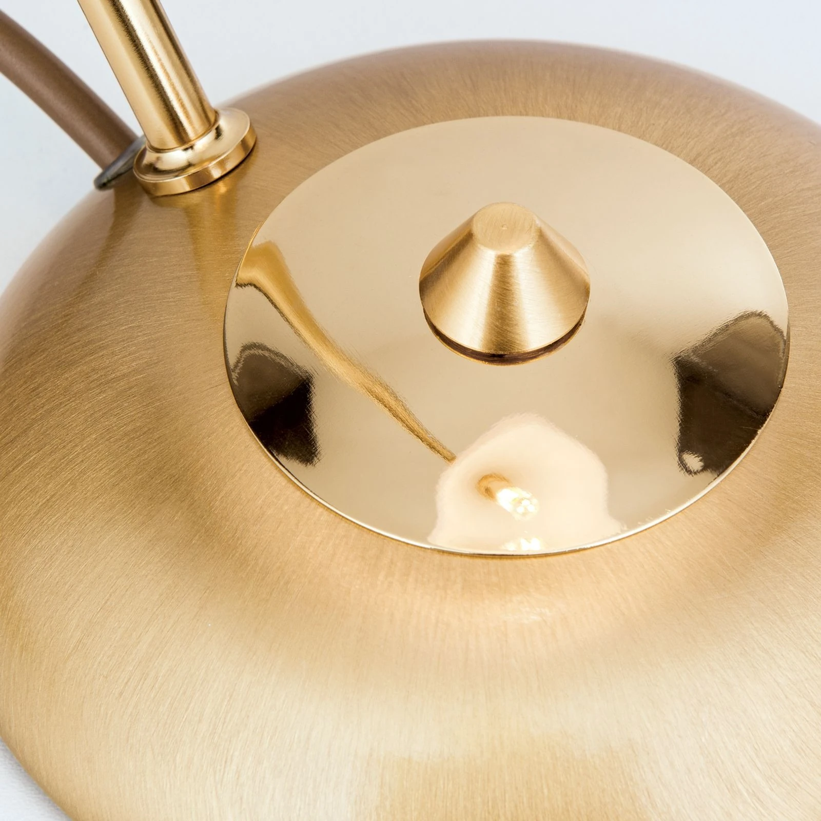 Stona lampa OPALDESIGN, 1 izvor svetla, brušeno zlato, opalno staklo - 5