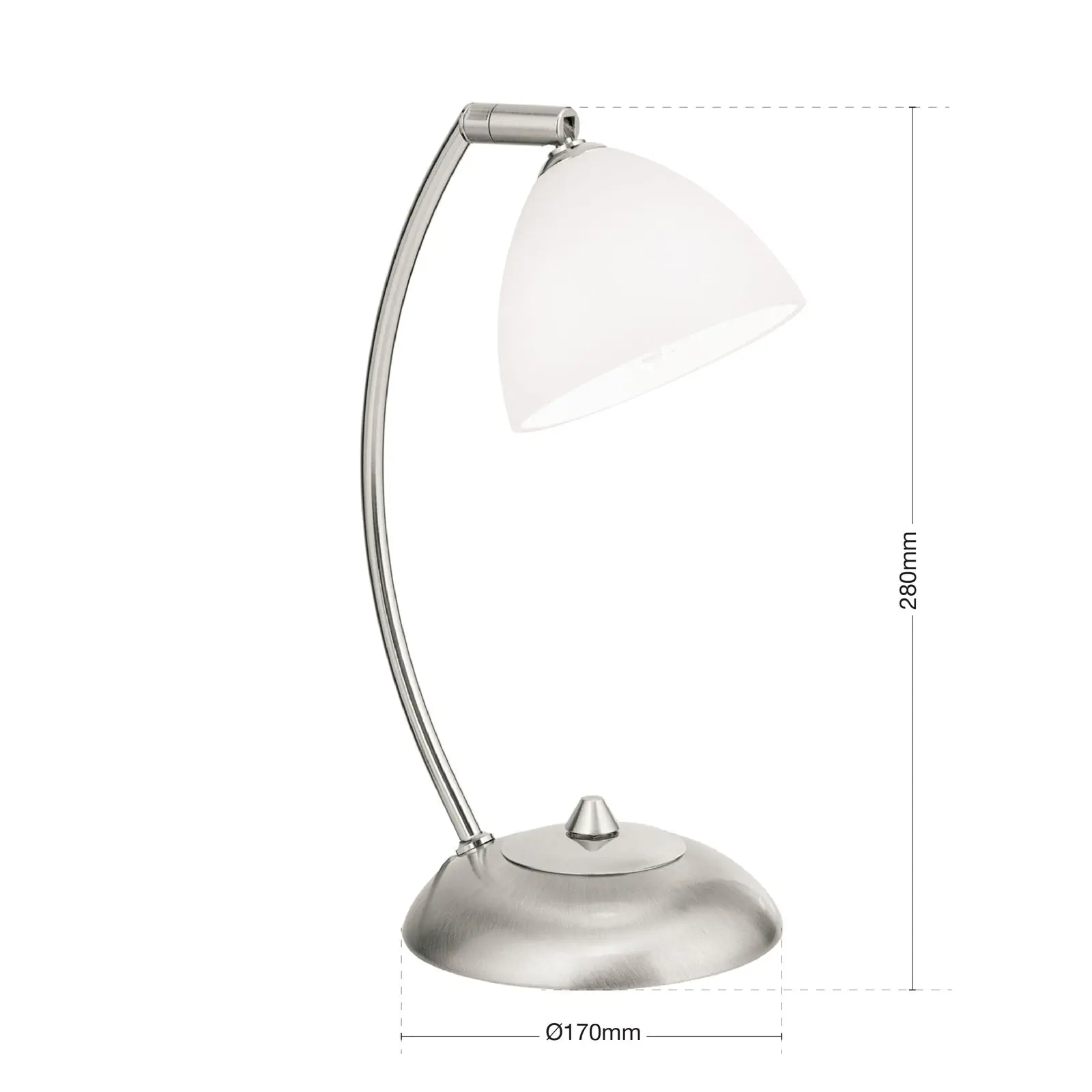 Stona lampa OPALDESIGN, satinisana, sa opalnim staklom - 7