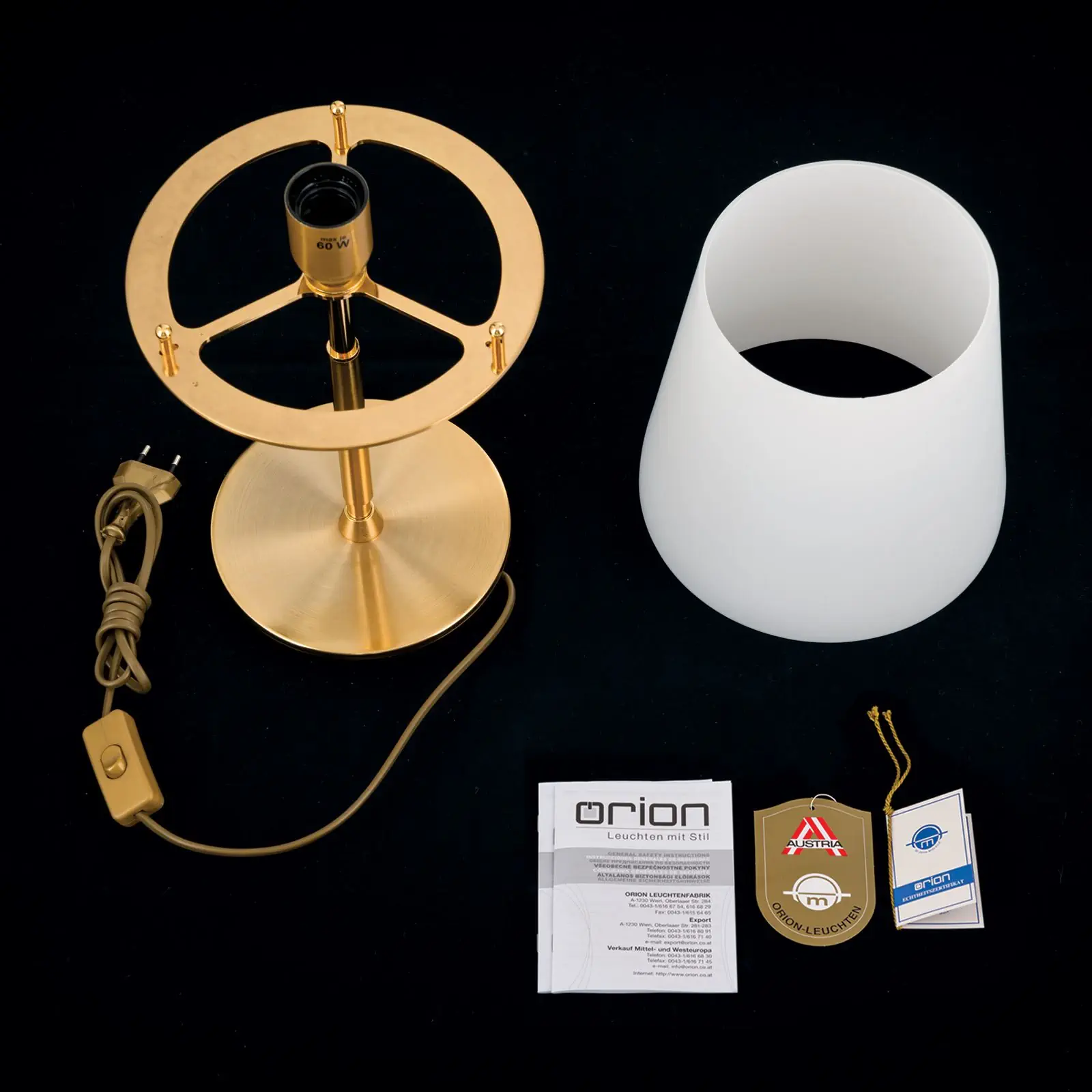 Stona lampa KONUS, 1 izvor svetla, mat zlatna - 8