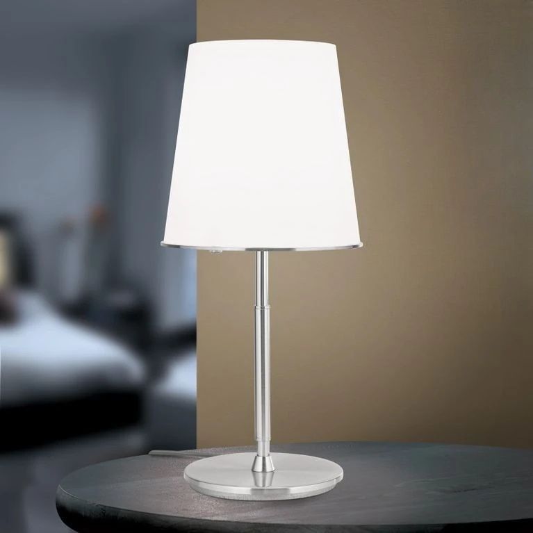 Stona lampa KONUS, satin hrom, mat opal staklo - 1