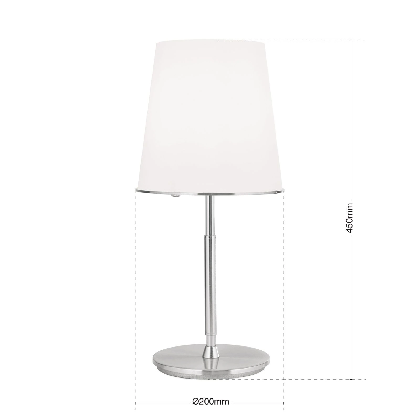 Stona lampa KONUS, satin hrom, mat opal staklo - 7