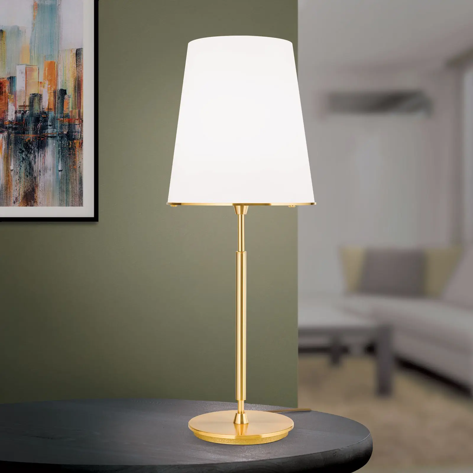 Stona lampa KONUS, 3 izvora svetla, mat zlatna - 1