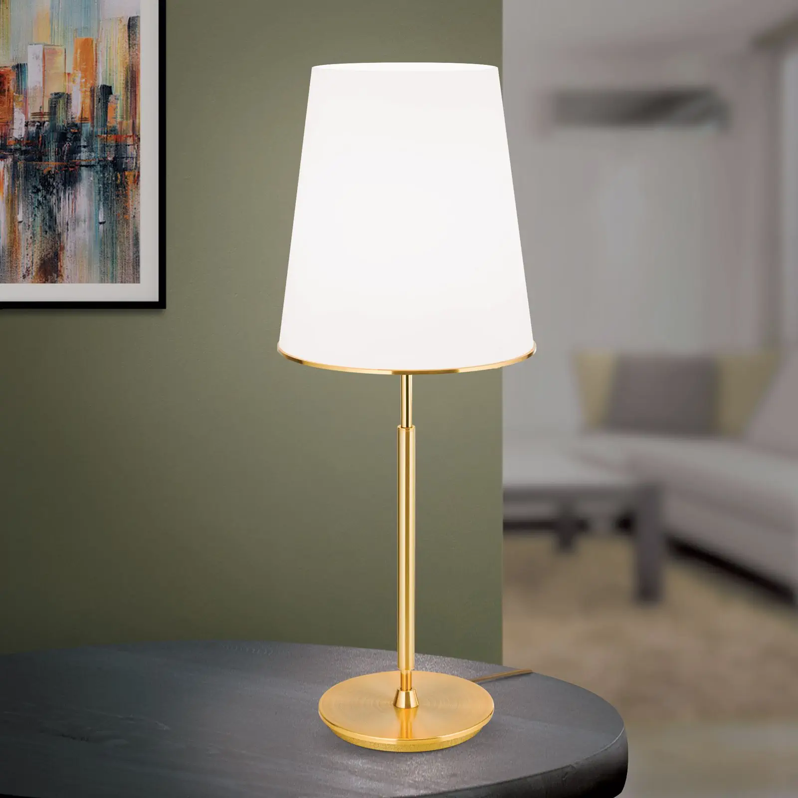 Stona lampa KONUS, 3 izvora svetla, mat zlatna - 2