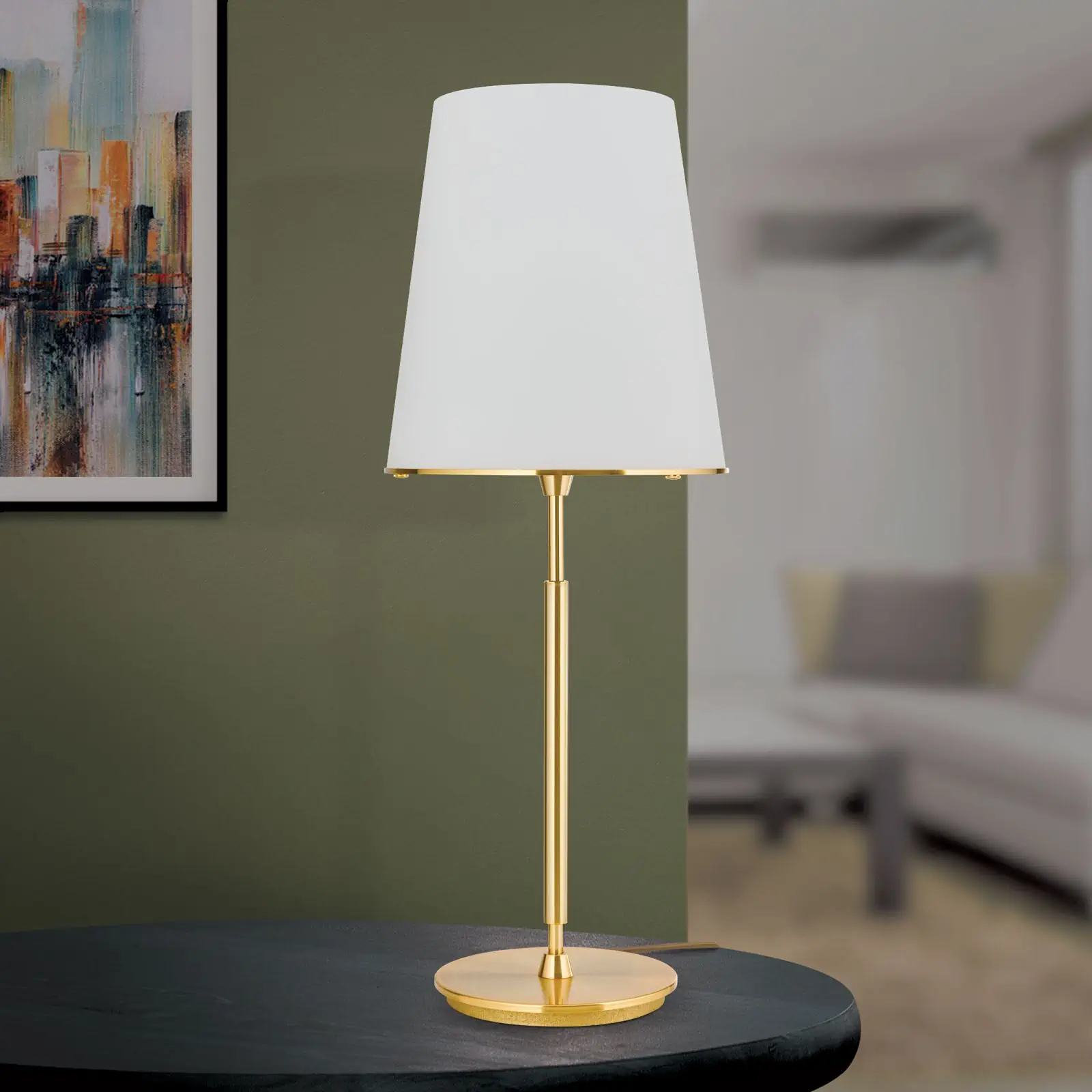 Stona lampa KONUS, 3 izvora svetla, mat zlatna - 3