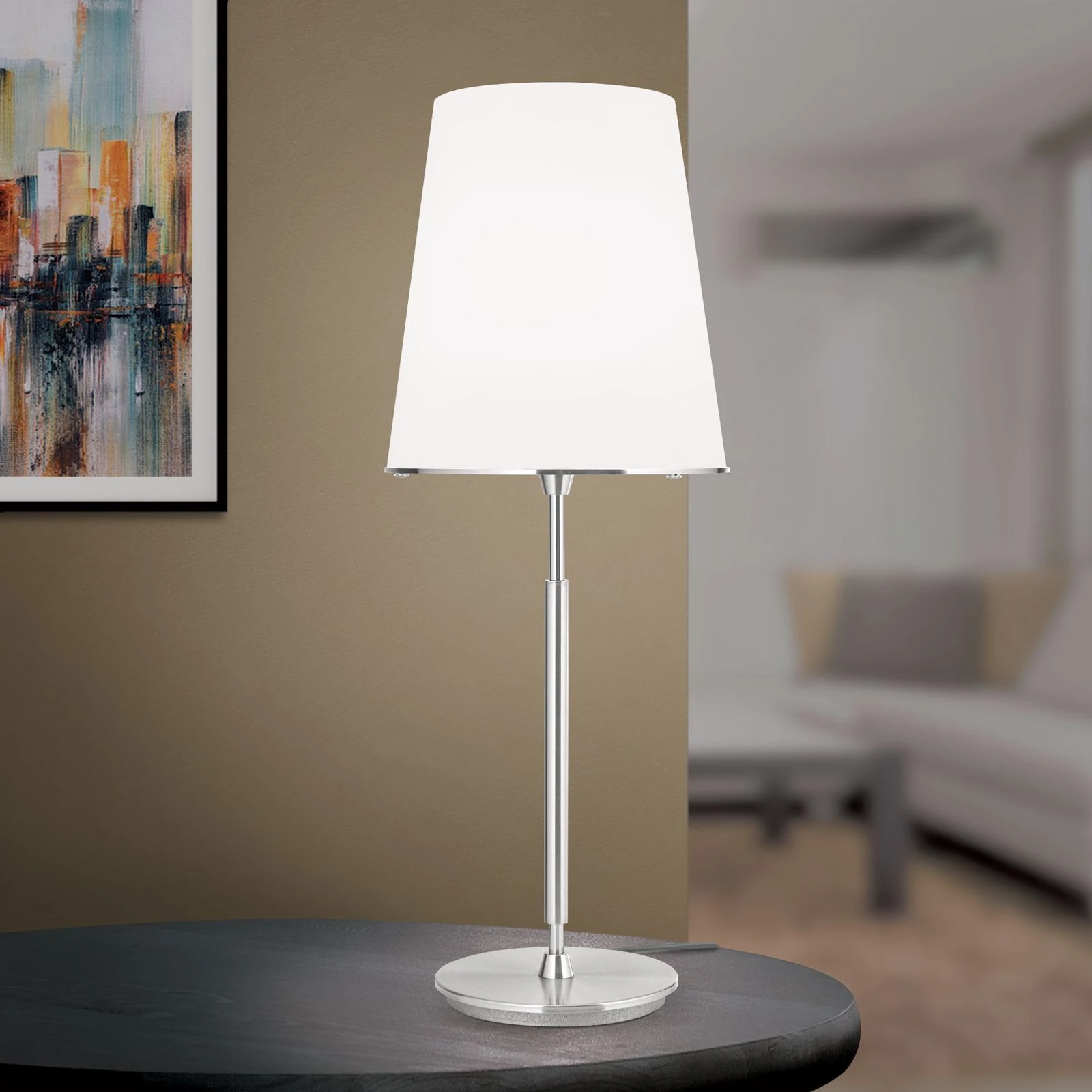 Stona lampa KONUS, 3 izvora svetla, saten hrom - 1