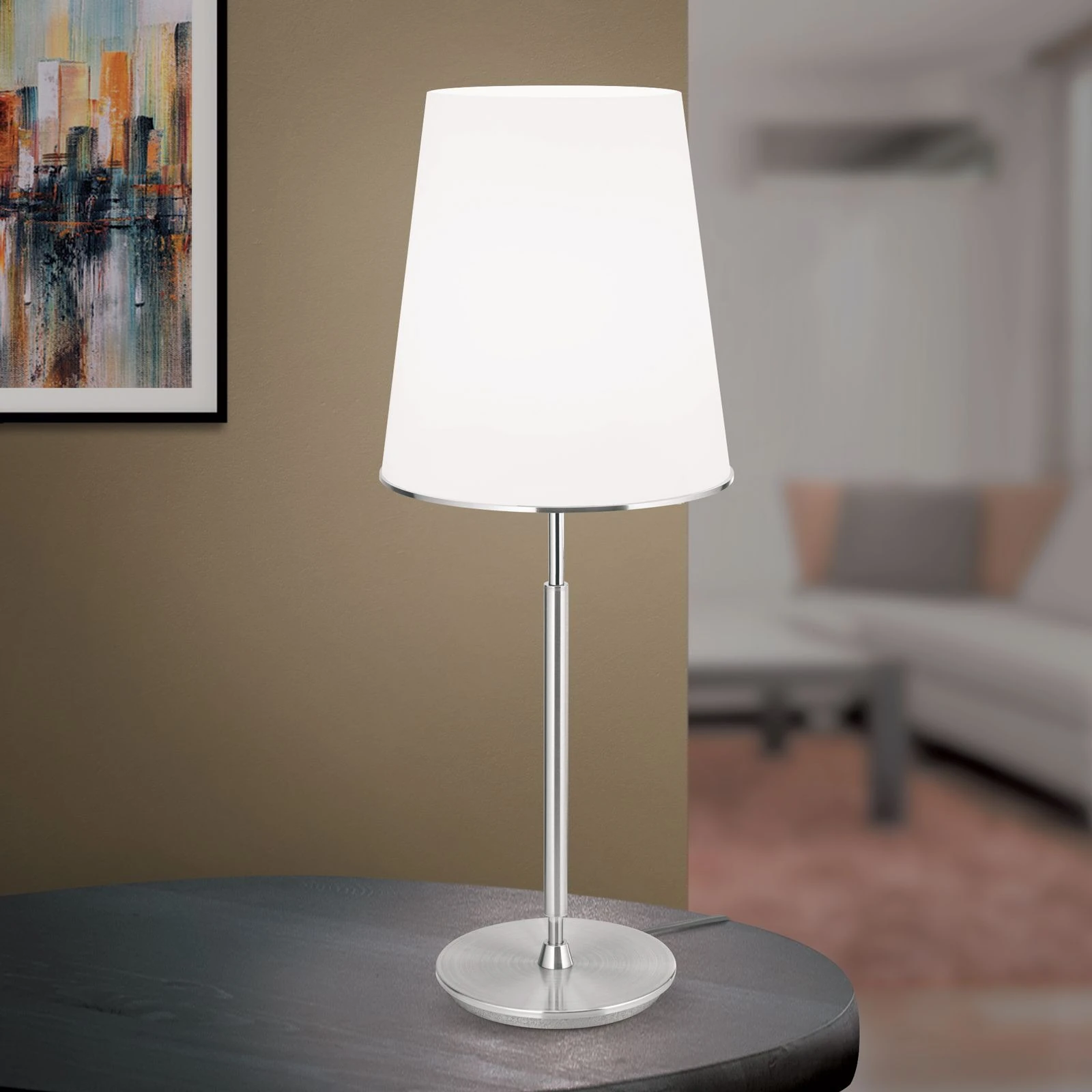 Stona lampa KONUS, 3 izvora svetla, saten hrom - 2