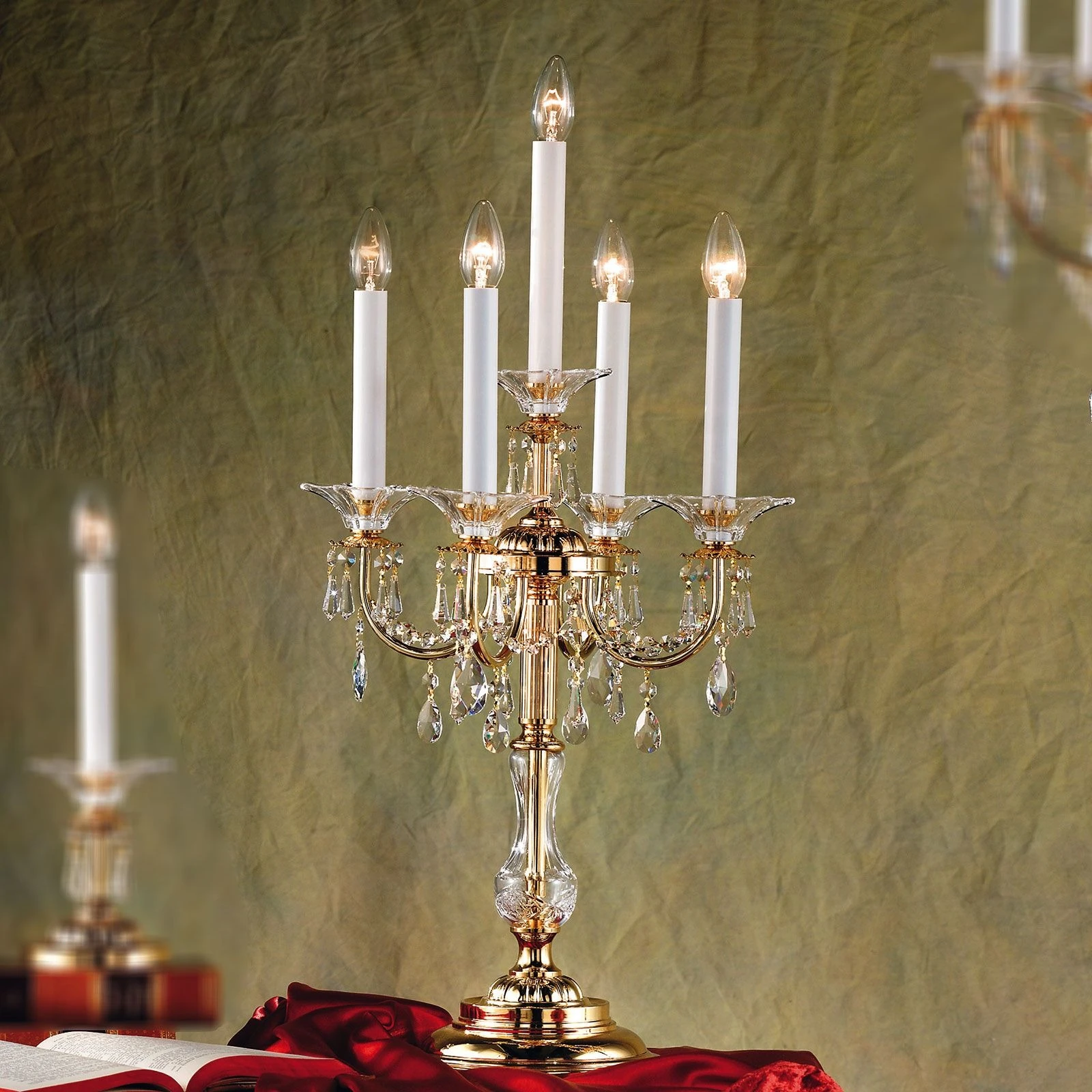 Stona lampa KATHARINA, 5 izvora svetla, 24-karatno pozlaćena - 4