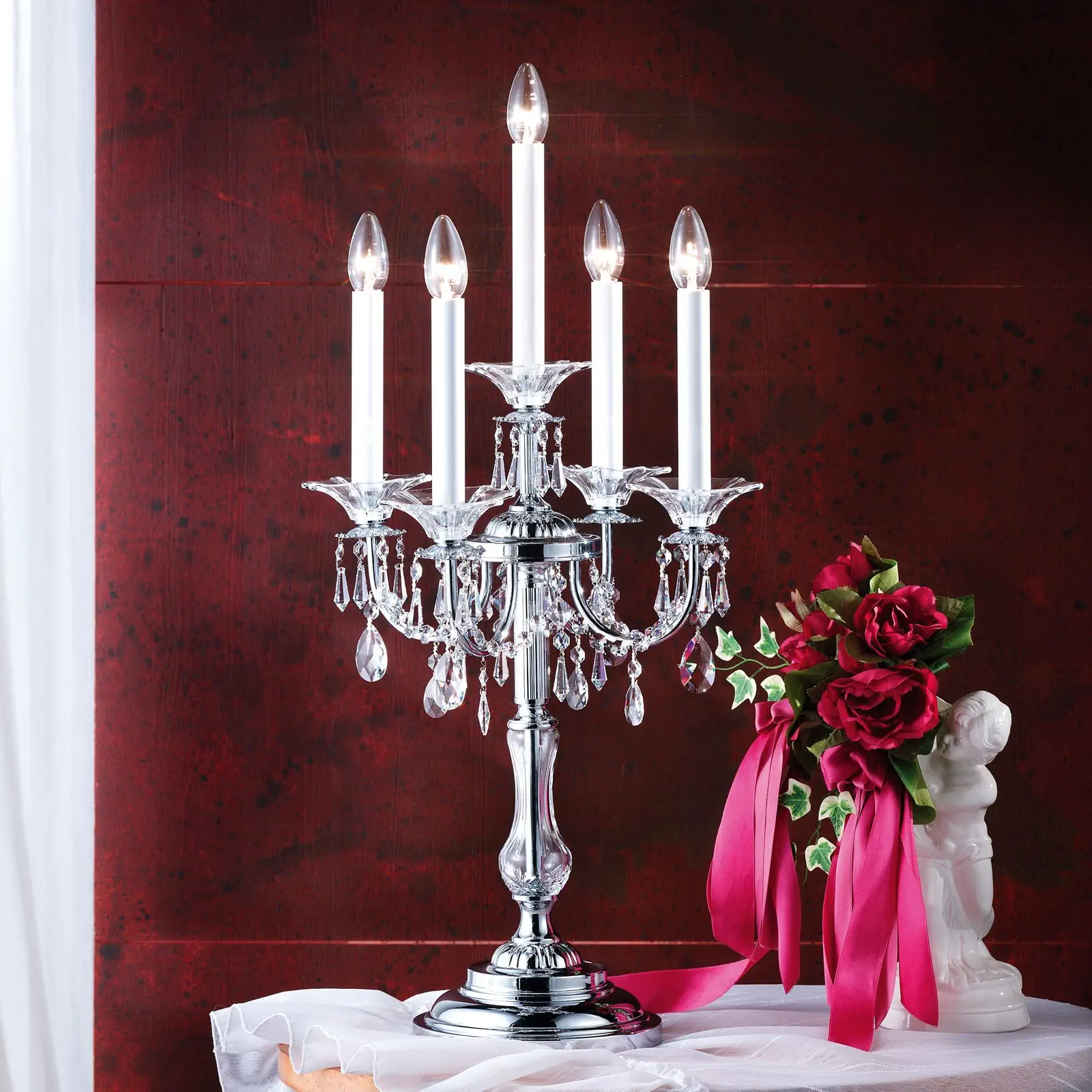 Stona lampa KATHARINA, 5 izvora svetla, hrom - 1