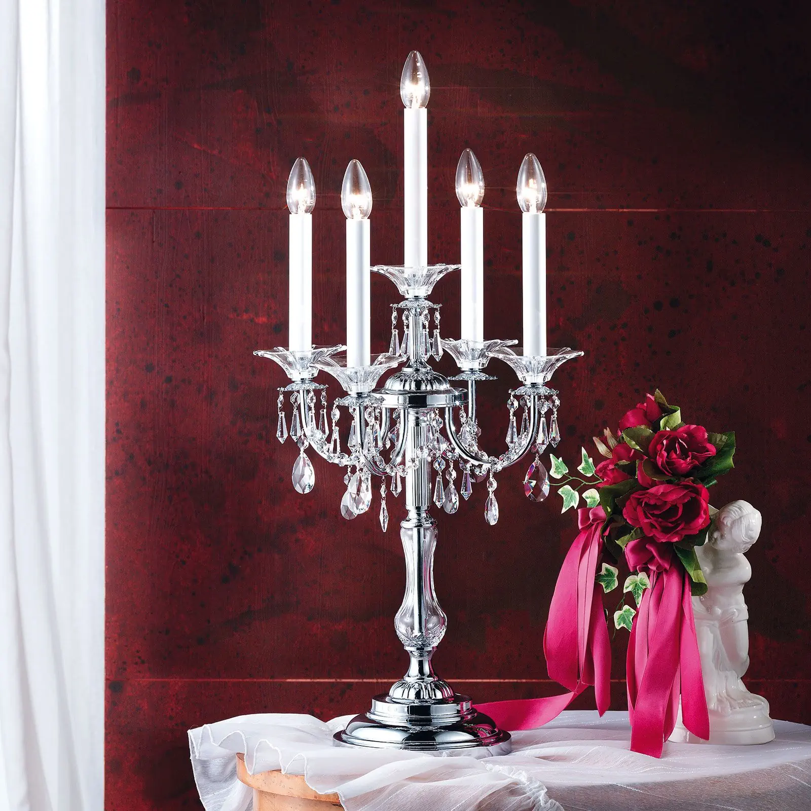 Stona lampa KATHARINA, 5 izvora svetla, hrom - 4