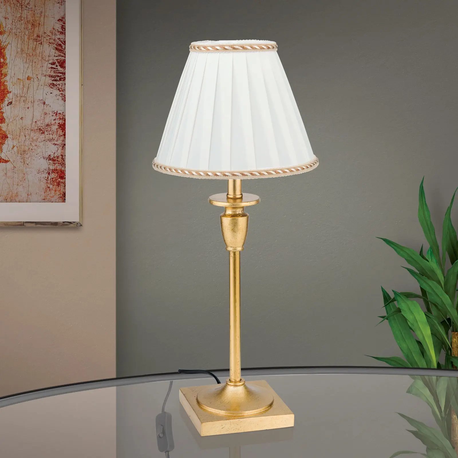 Stona lampa FONSA, antikno zlato, H 43 cm - 3