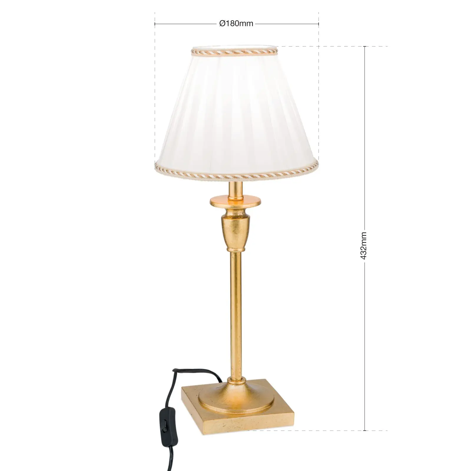 Stona lampa FONSA, antikno zlato, H 43 cm - 7