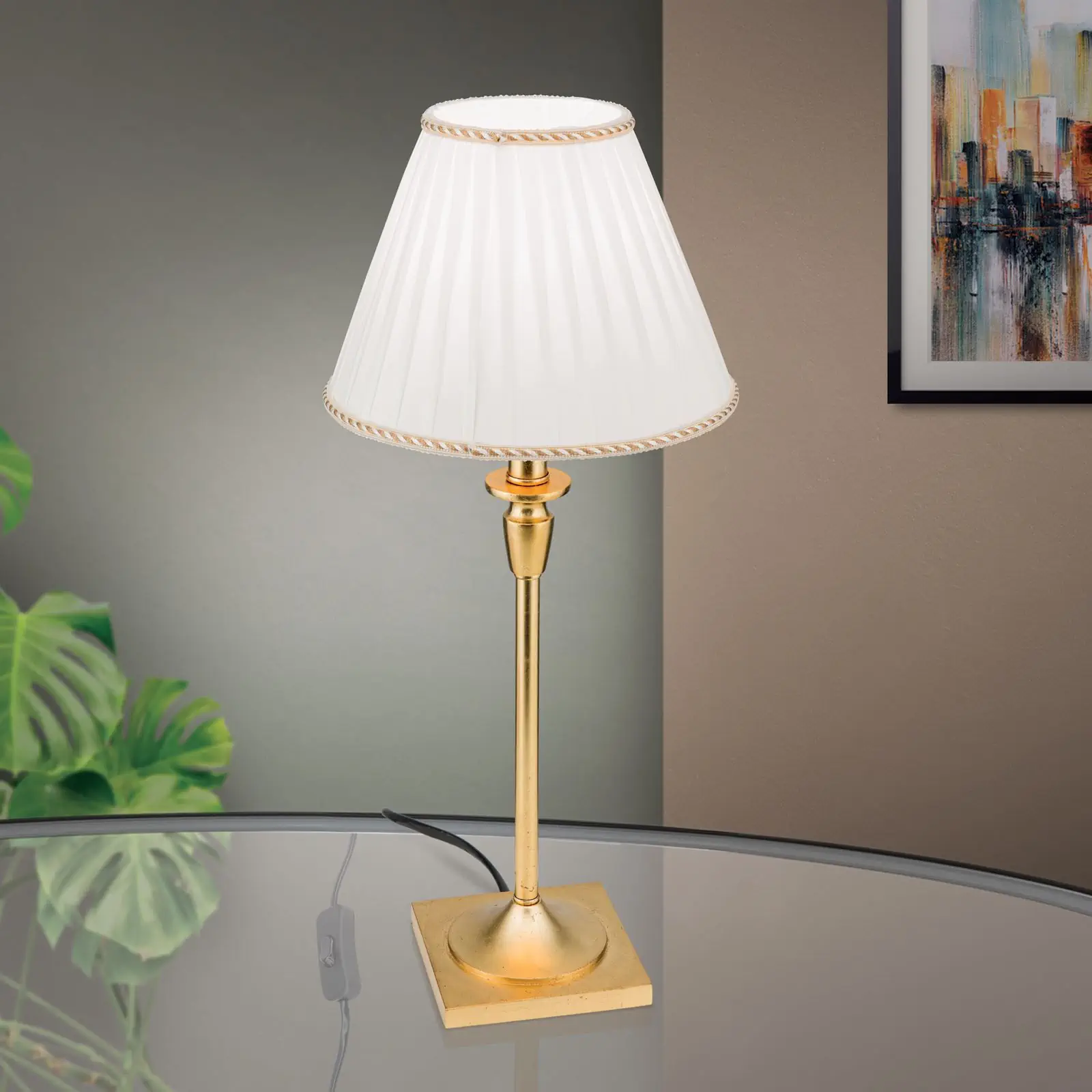 Stona lampa FONSA, antikno zlato, H 61 cm - 2