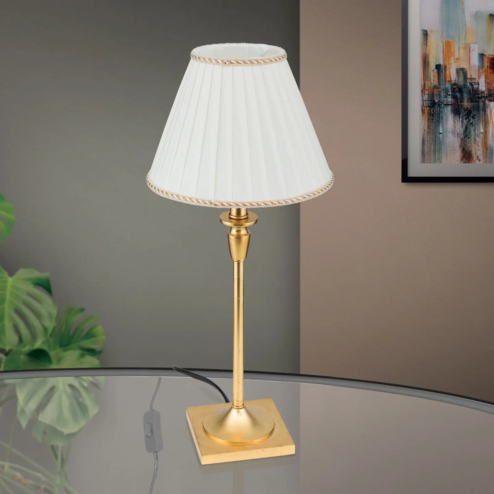 Stona lampa FONSA, antikno zlato, H 61 cm - 3