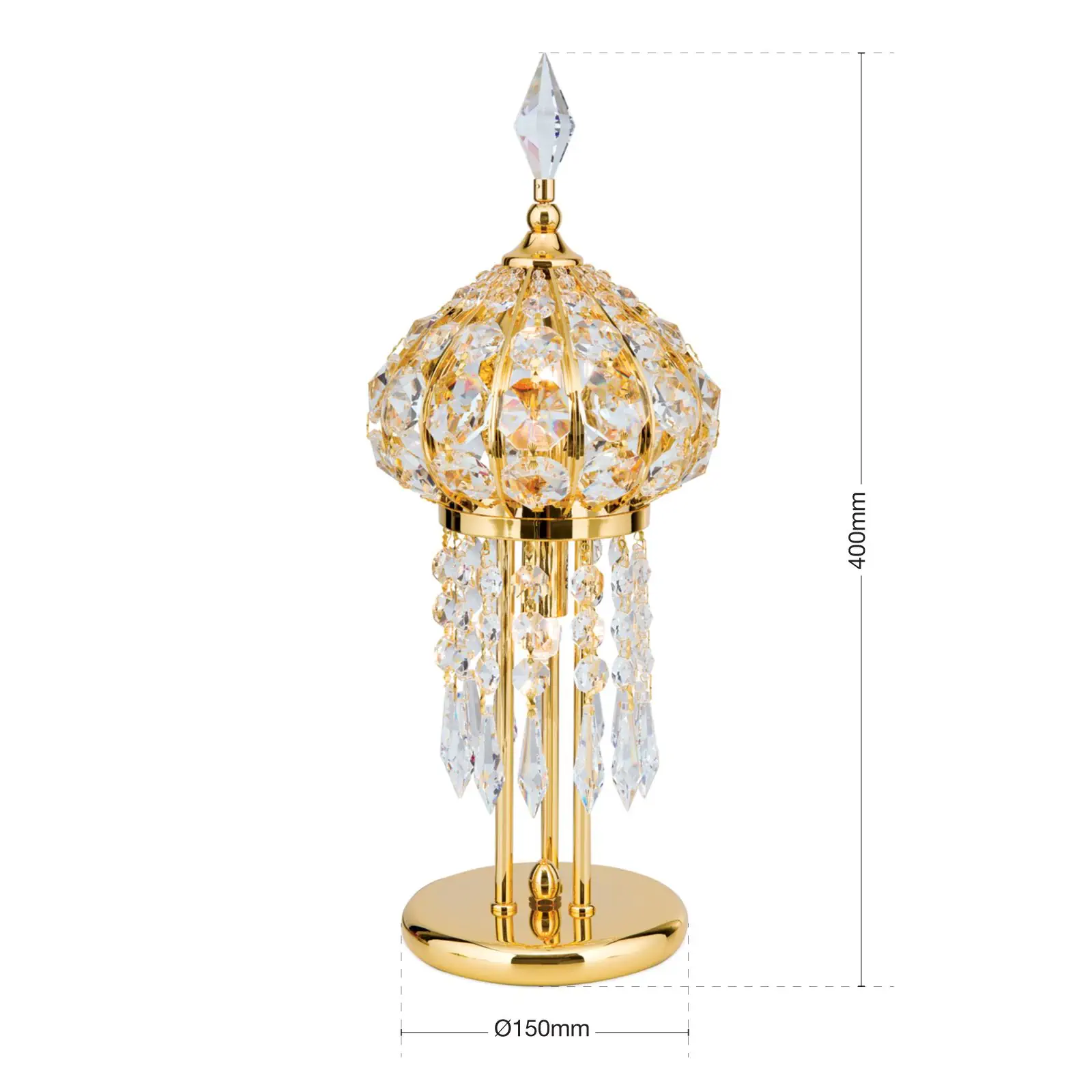 Stona lampa ORIENTAL, 2 izvora svetla, zlatna - 7