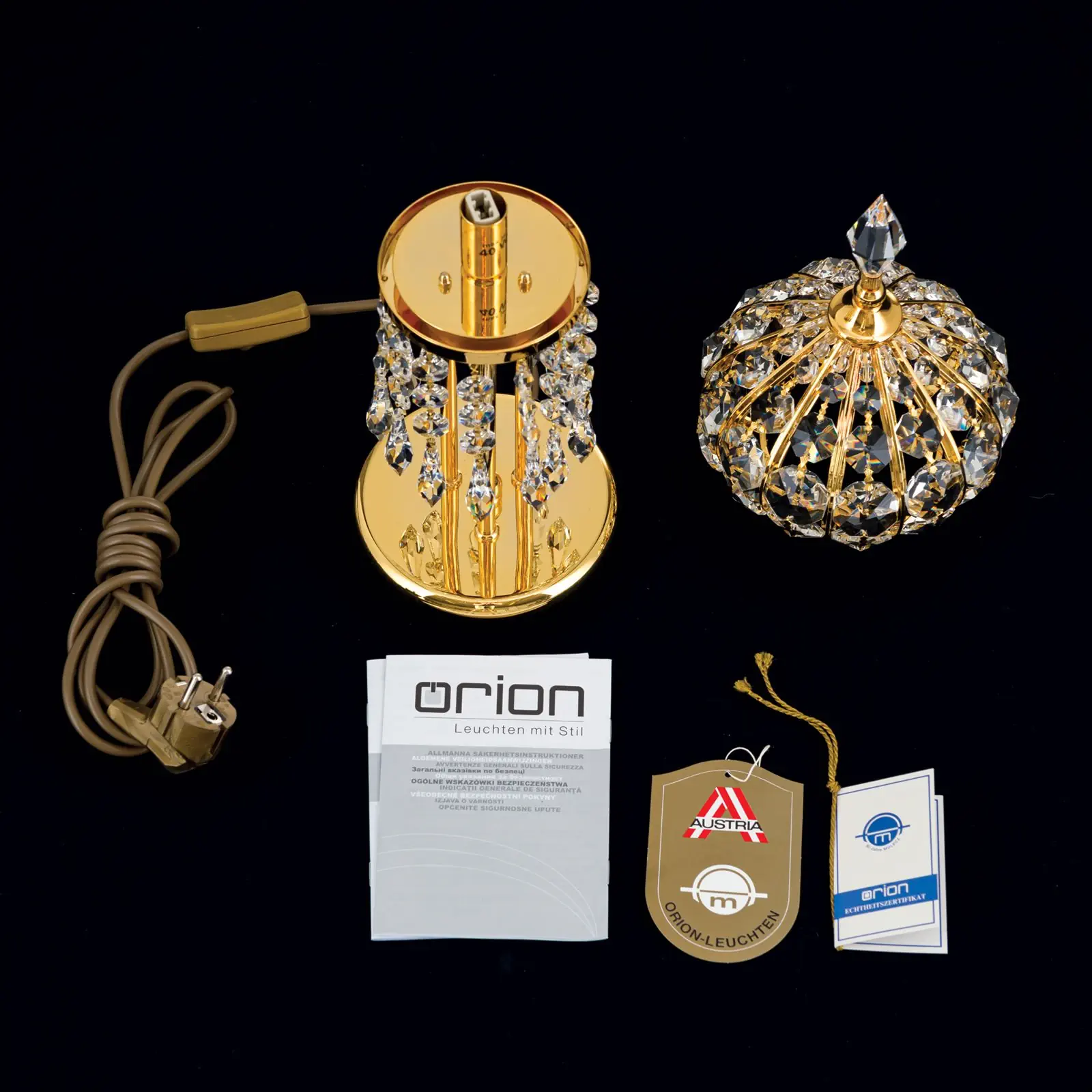 Stona lampa ORIENTAL, 2 izvora svetla, zlatna - 8