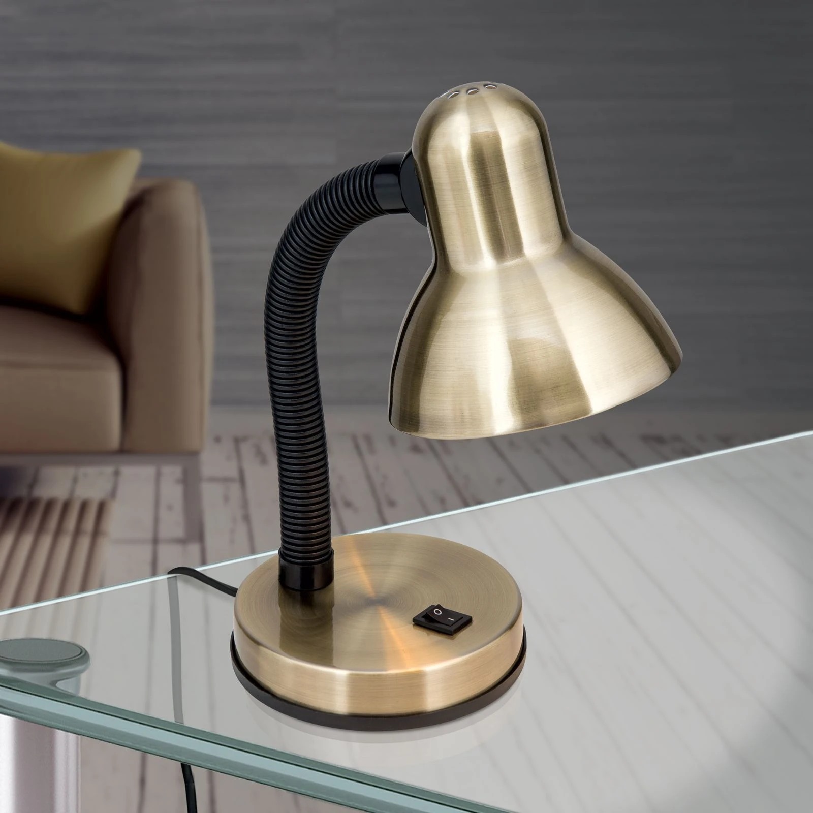 Stona lampa NEMO, antik mesing - 2