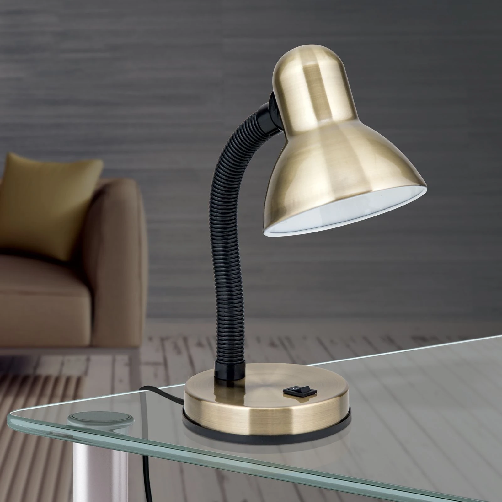 Stona lampa NEMO, antik mesing - 3