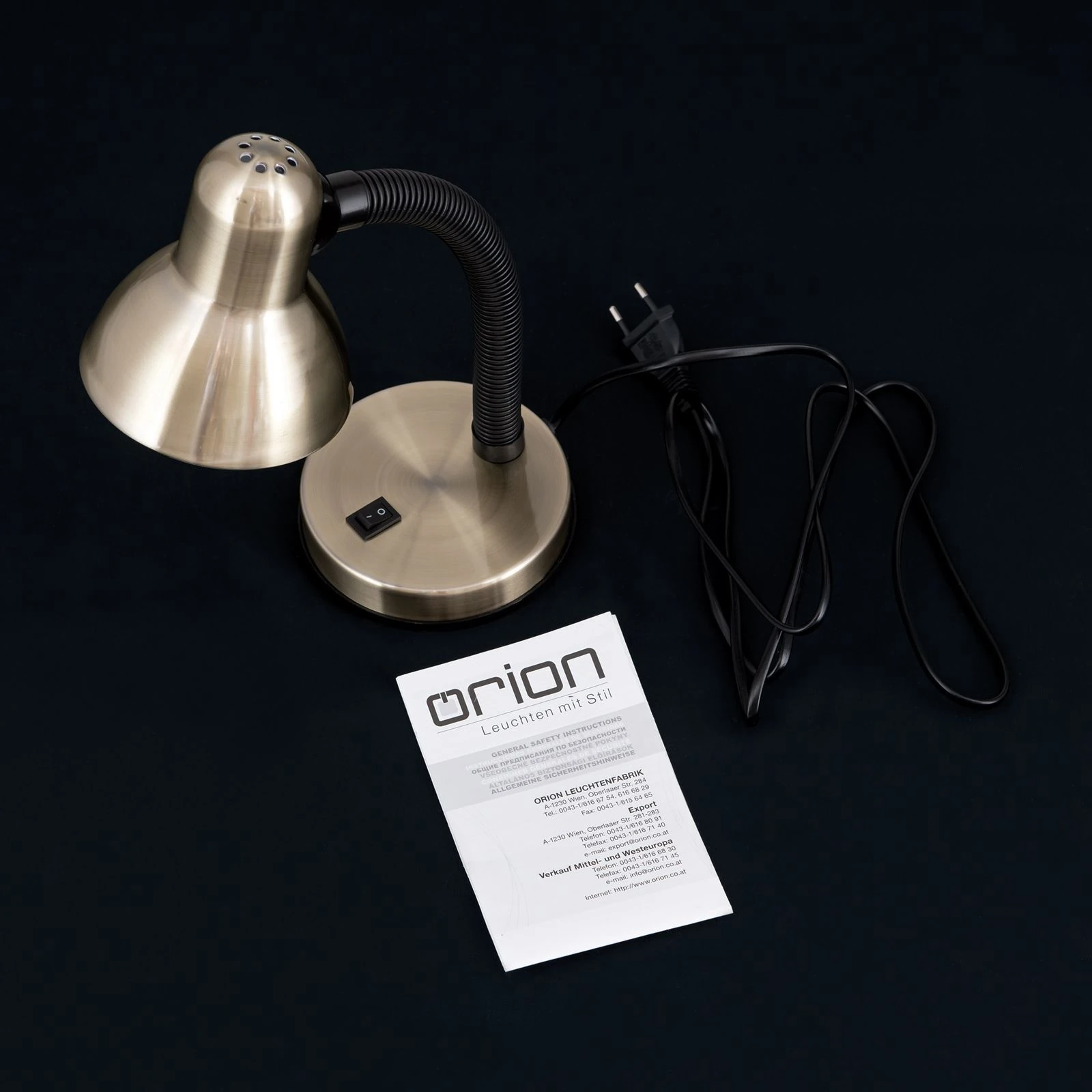 Stona lampa NEMO, antik mesing - 8