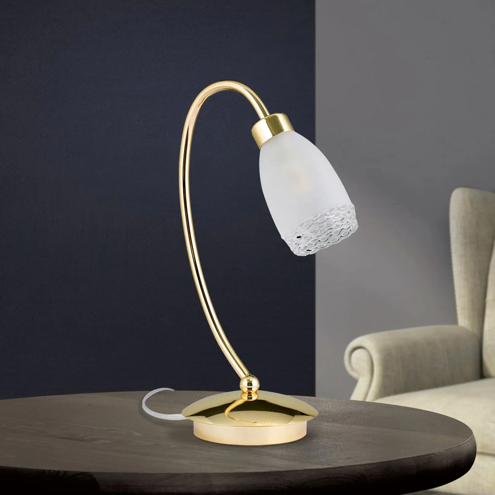 Stona lampa CARLA, sjajni mesing - 2