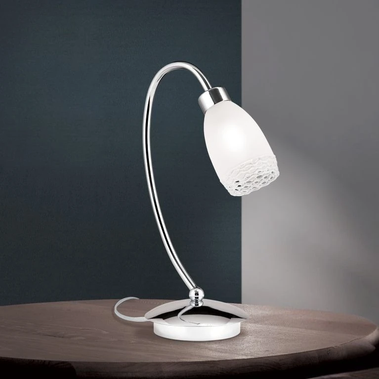 Stona lampa CARLA, hrom, satinirano difuzno staklo - 1