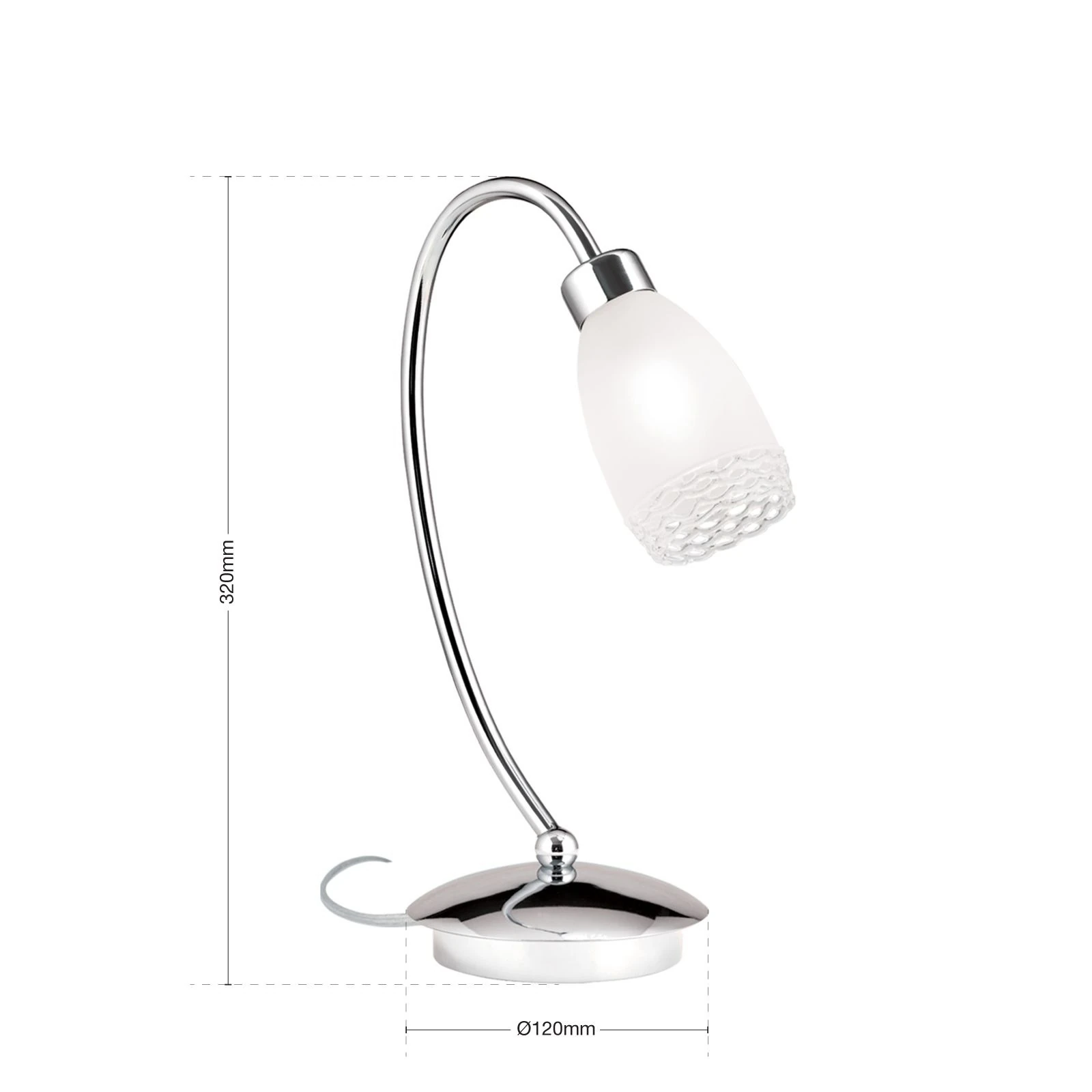 Stona lampa CARLA, hrom, satinirano difuzno staklo - 7